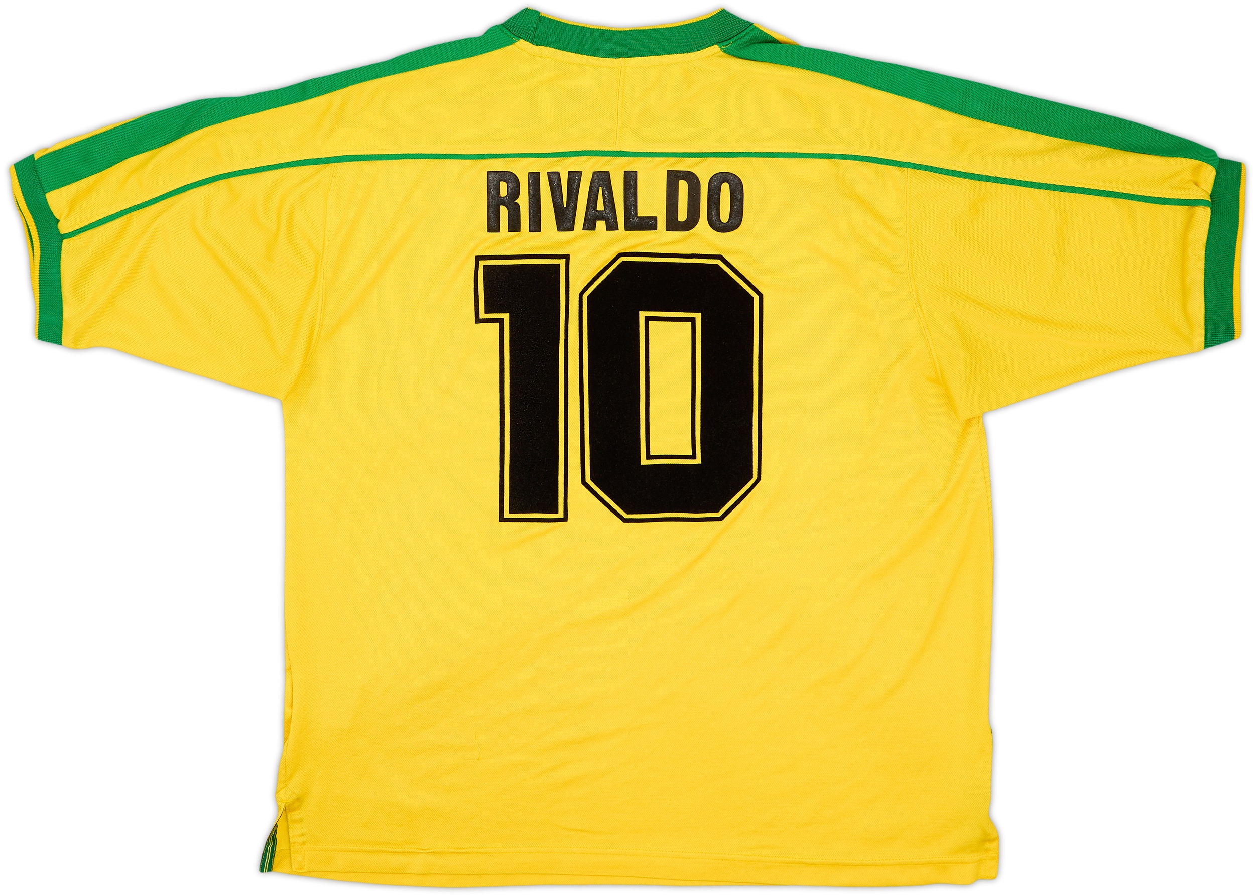 1998-00 Brazil Home Shirt Rivaldo #10 - 8/10 - (L)