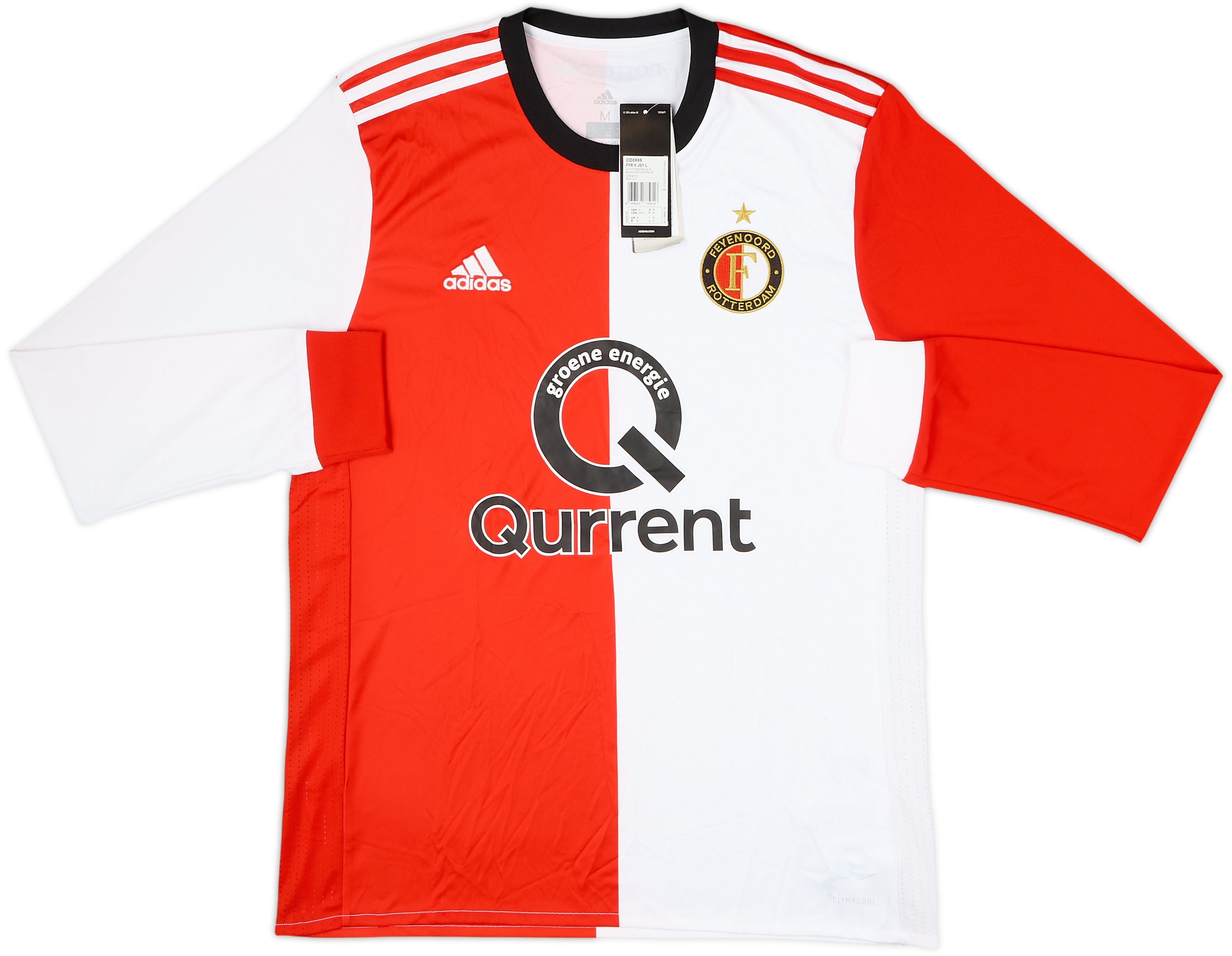 【レア】adidas Feyenoord UNIFORM ENGLAND製 2017-18 Feyenoord Home L/S Shirt (M)