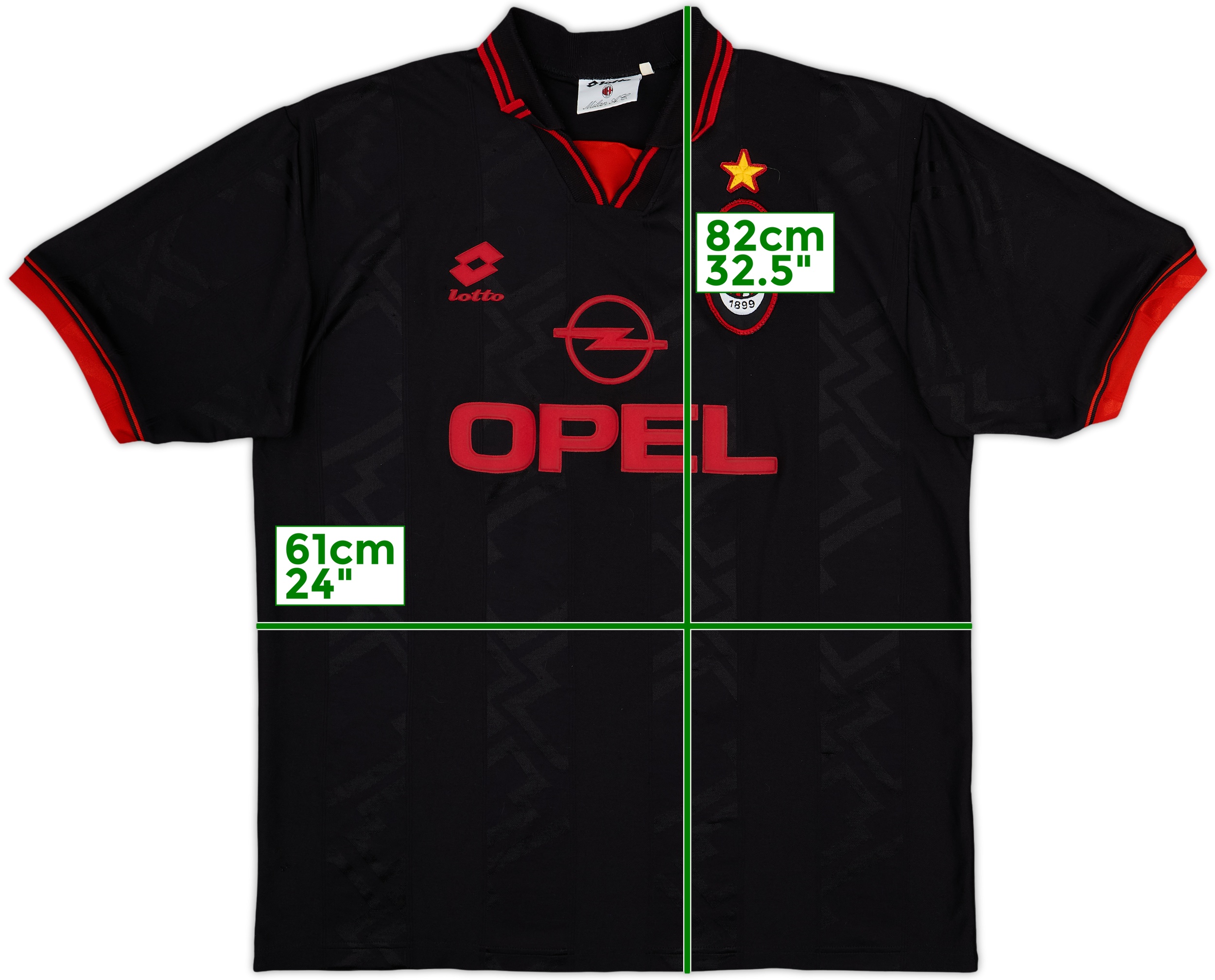1997-98 AC Milan Lotto Polo Shirt - 9/10 - (L)