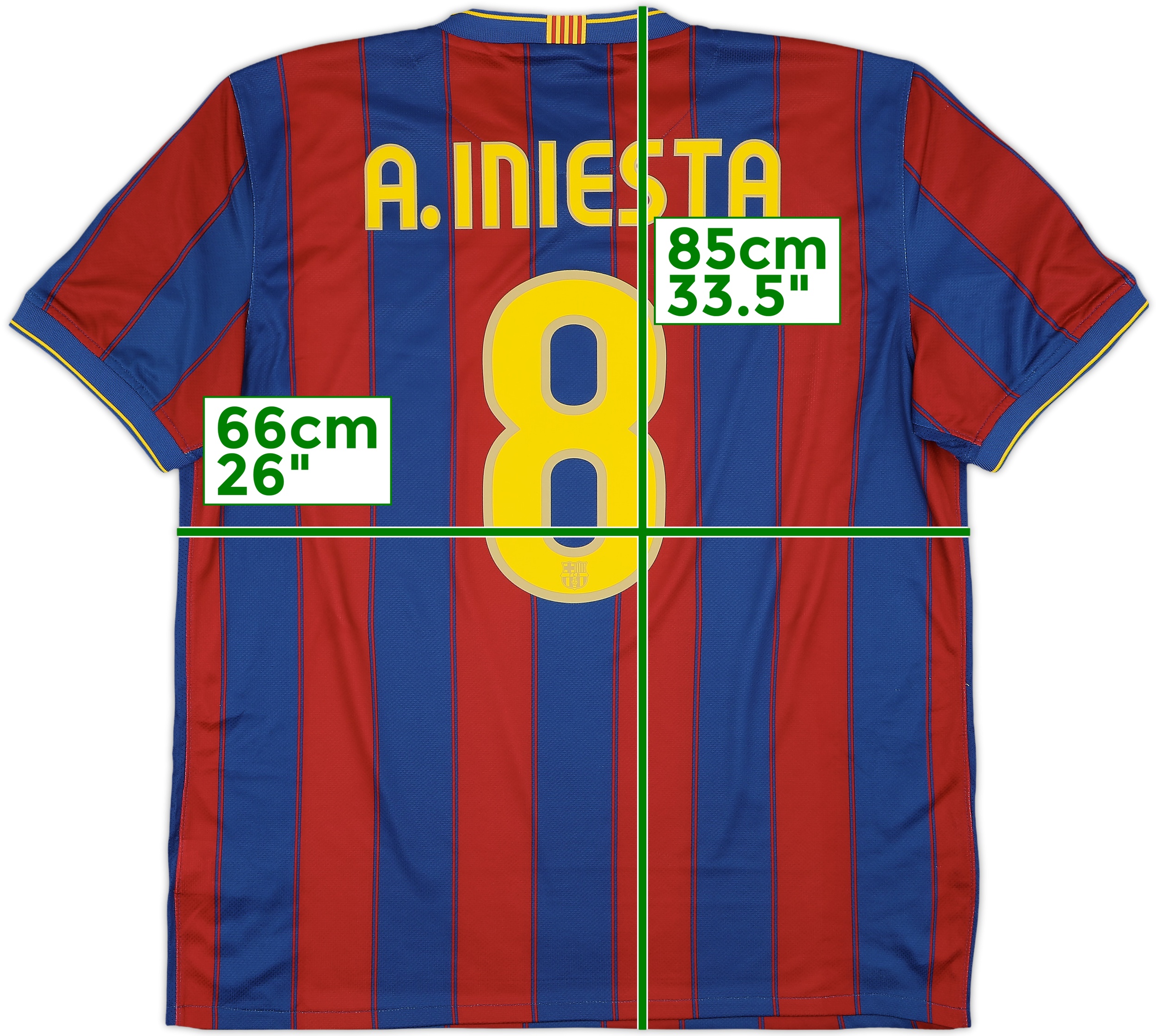 FC Barcelona A. INIESTA 8番シャツ 2008-09 Barcelona Home Shirt A.Iniesta #8 - 8/10 - (S)