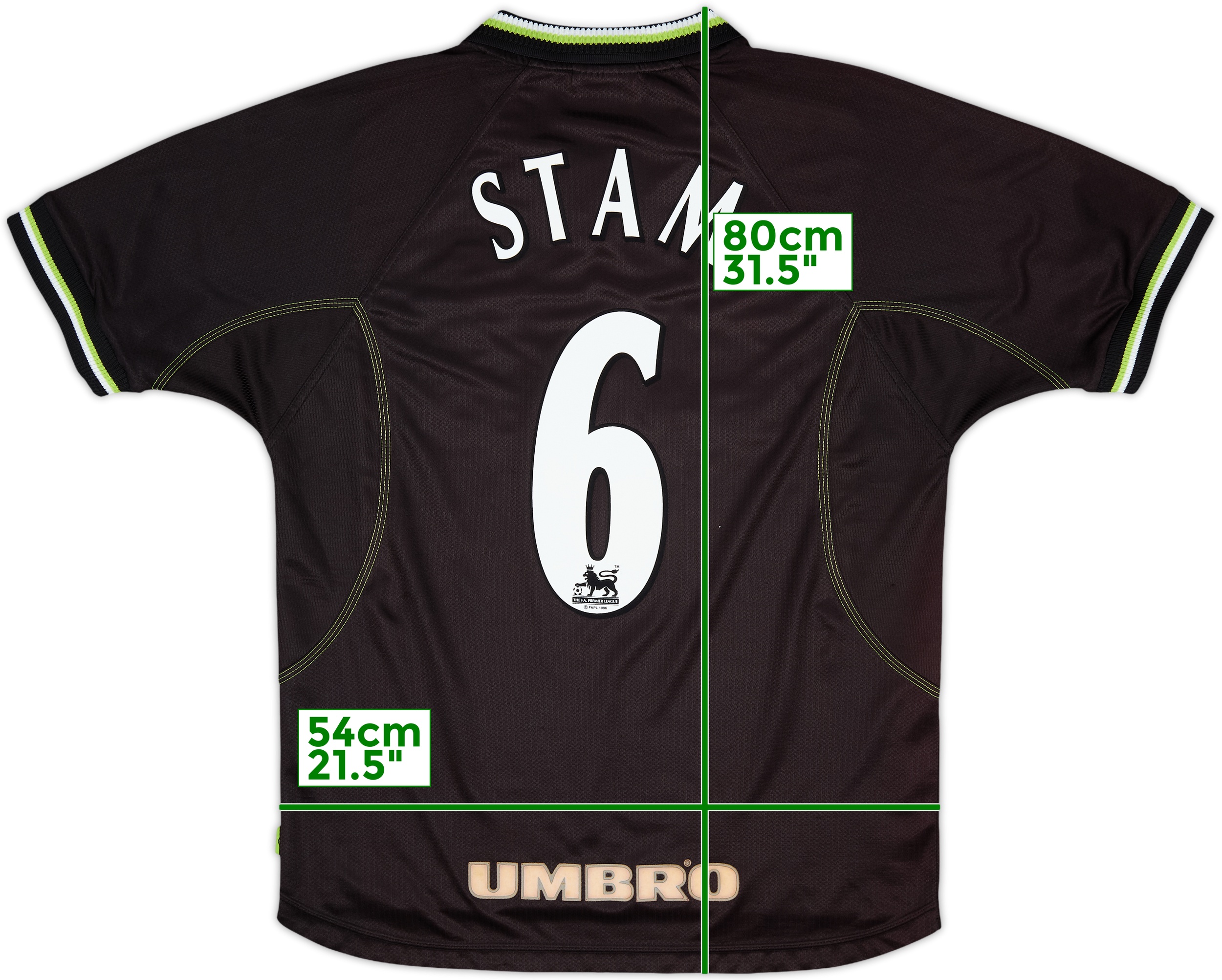 1998-99 Manchester United Third Shirt Stam #6 - 7/10 - (M)