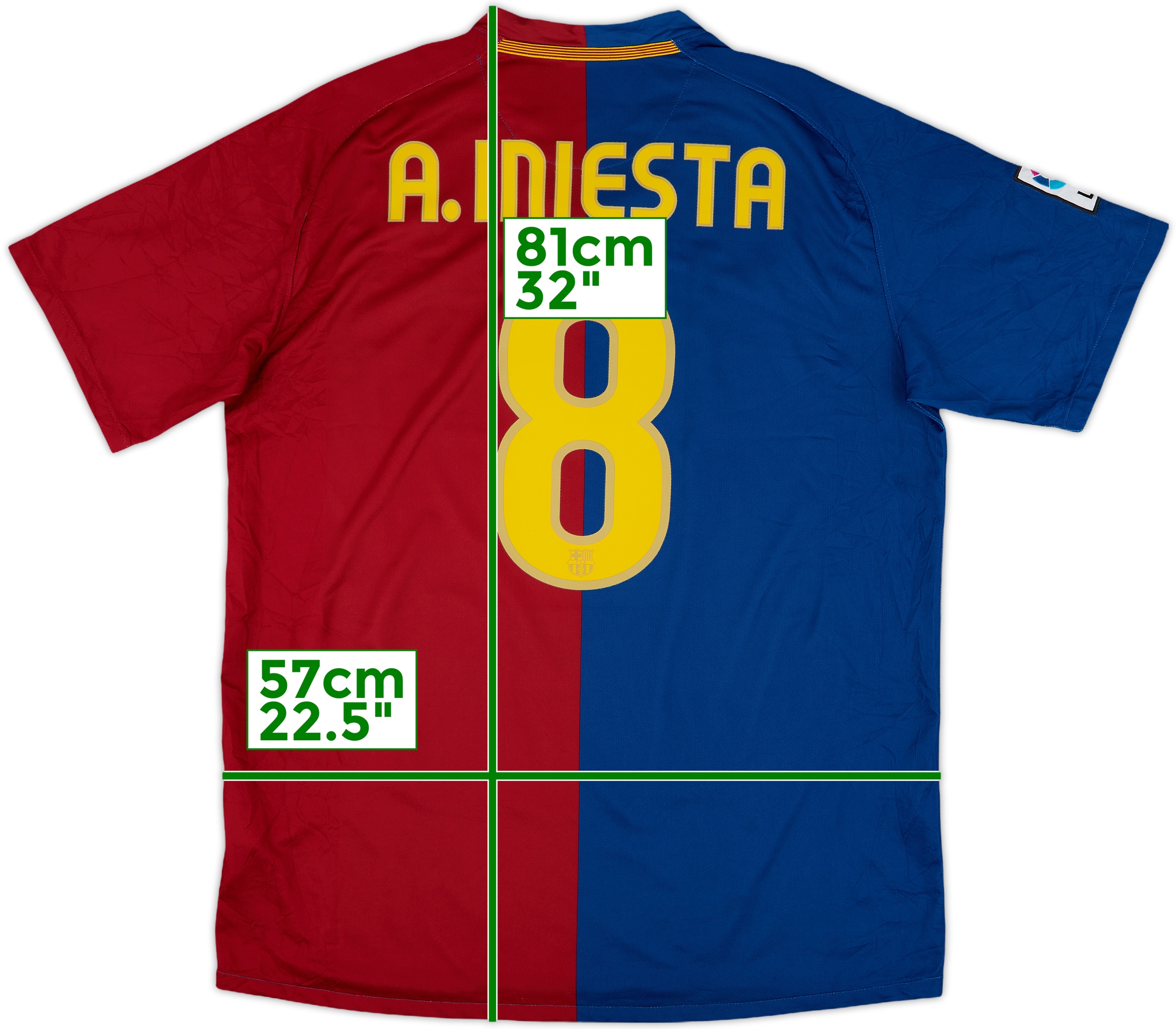 新品 10-11 バルセロナ A. INIESTA 8番シャツ 半袖 2010-11 Barcelona Home L/S Shirt A.Iniesta #8 - 6/10 - (M)