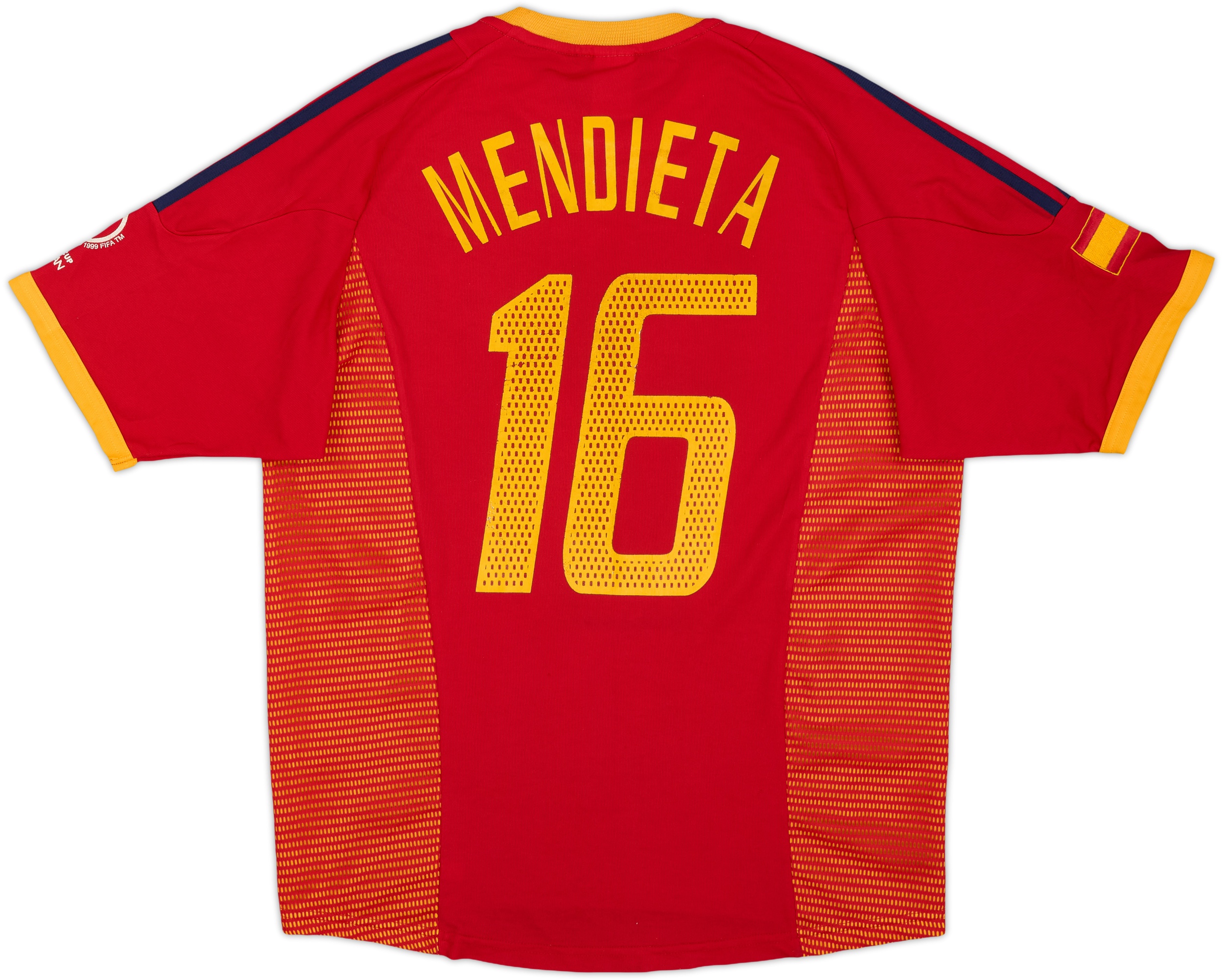  ESPAÑA サッカー ユニフォーム 2002Mサイズ 2002-04 Spain Home Shirt Mendieta #16 - 7/10 - (M)