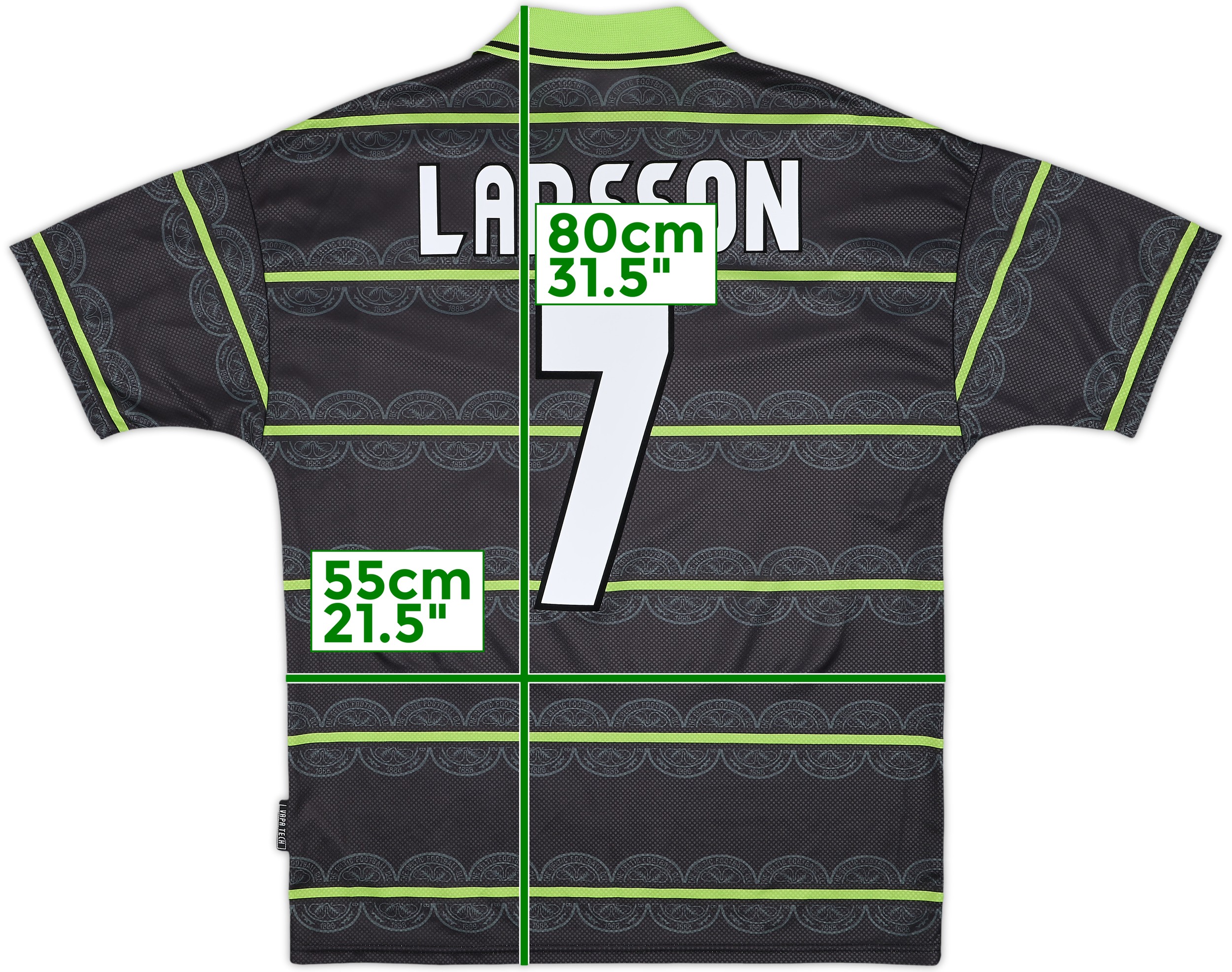 1999-00 Celtic Away Shirt Larsson #7 - 8/10 - (M)