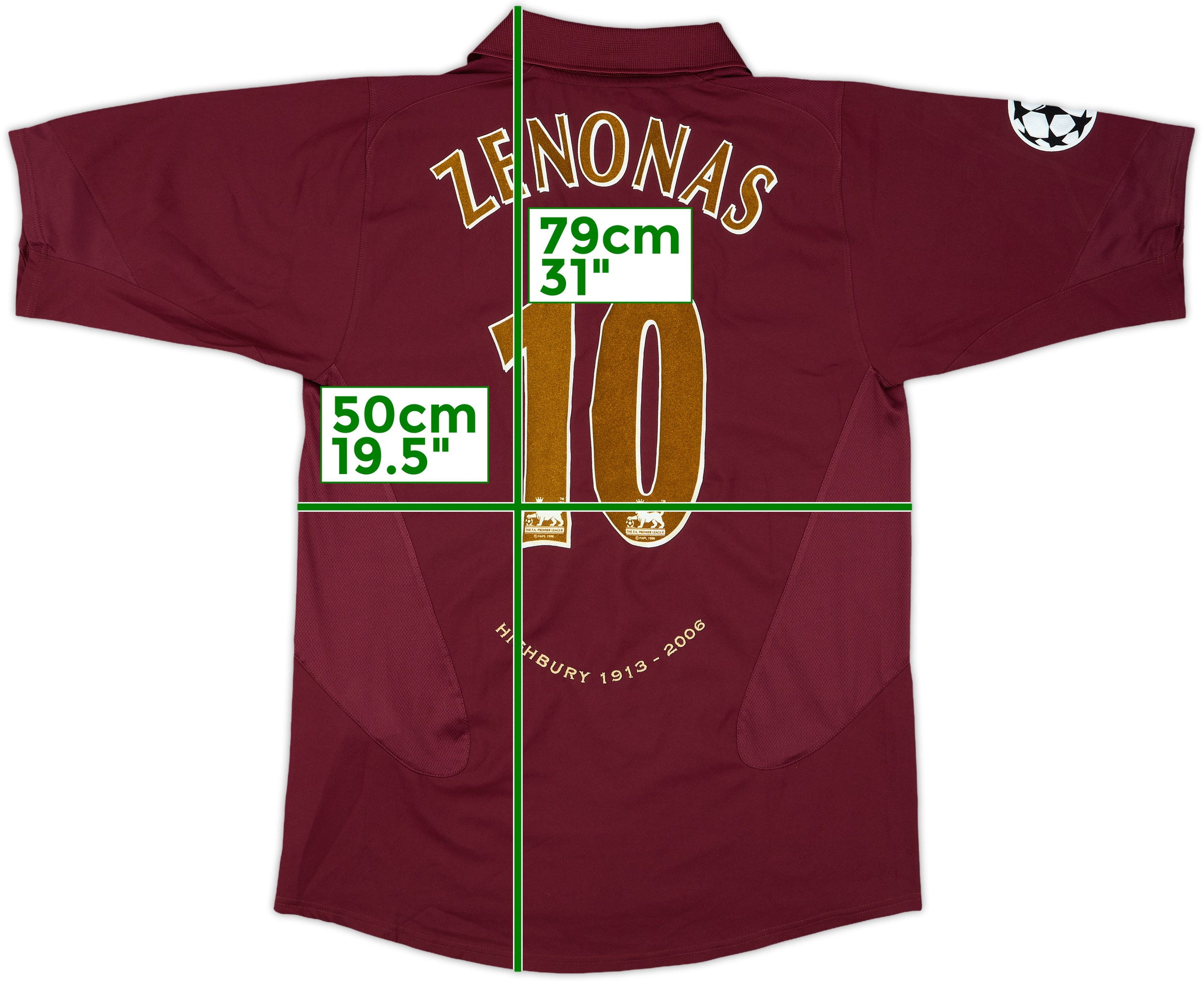 2005-06 Arsenal Home Shirt Zenonas #10 - 6/10 - (M)