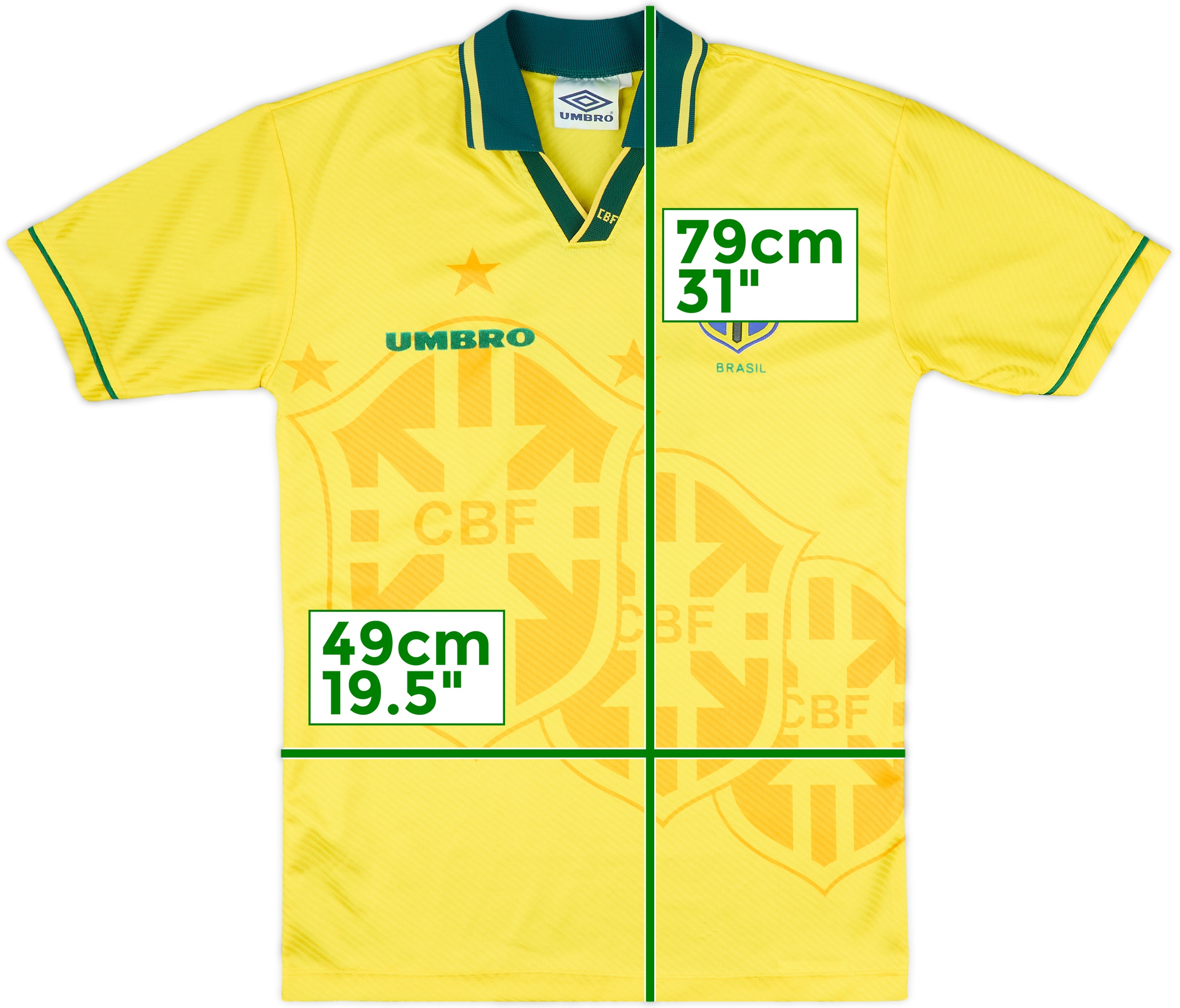 ウェア BRAZIL - 1994 (Home) Vintage Brazil 1994 1995 Home Football Shirt Soccer Jersey