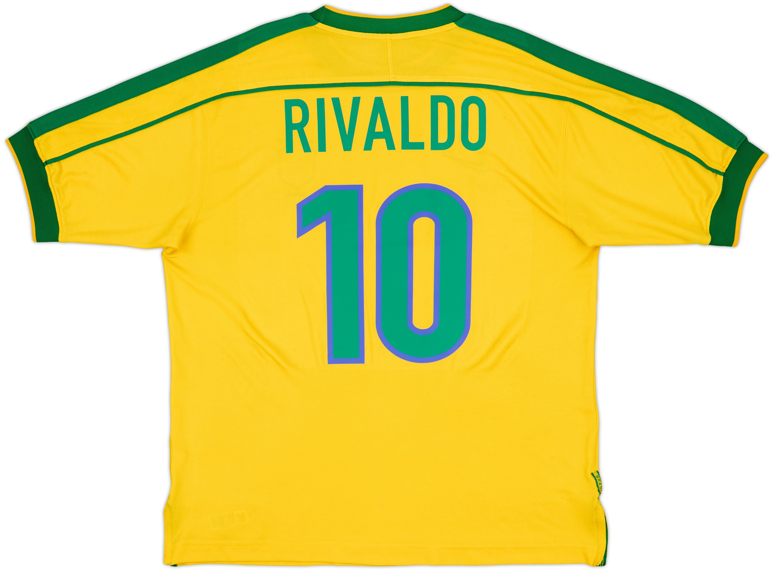 1998-00 Brazil Home Shirt Rivaldo #10 - 8/10 - (L)