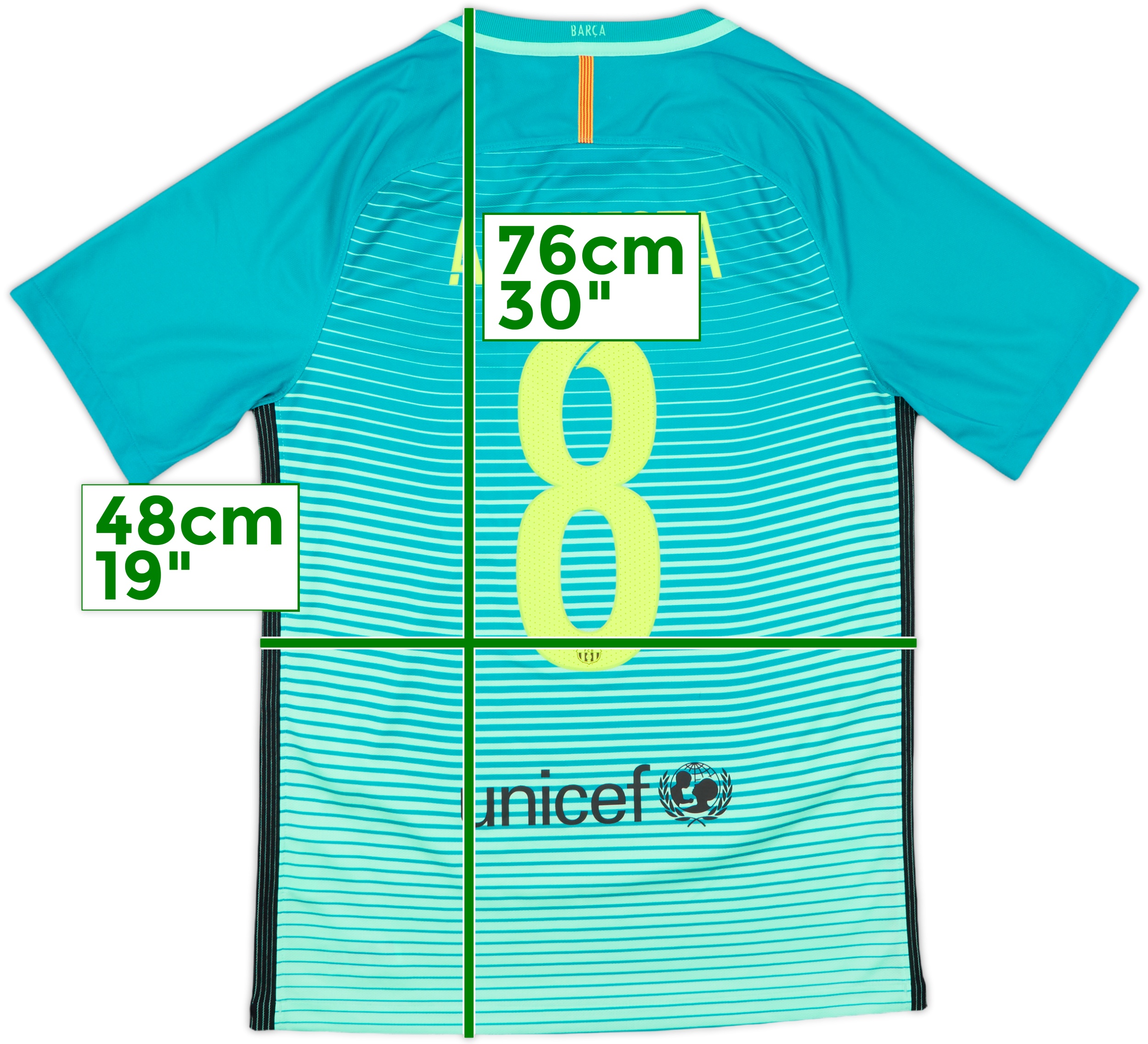 2016-17 Barcelona Third Shirt A. Iniesta #8 - 8/10 - (S)