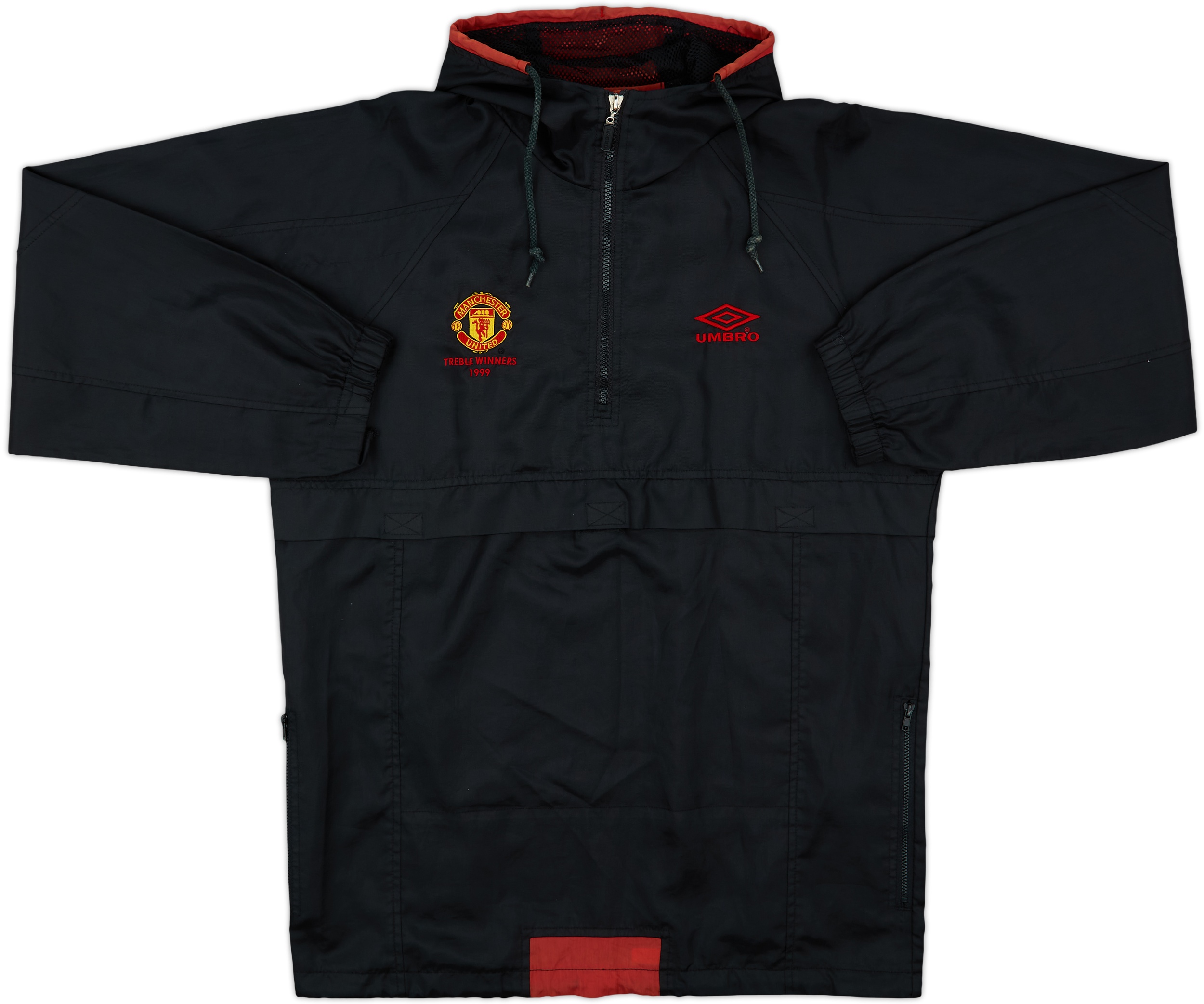 1999-00 Manchester United Umbro 'Treble Winners' 1/4 Zip Hooded