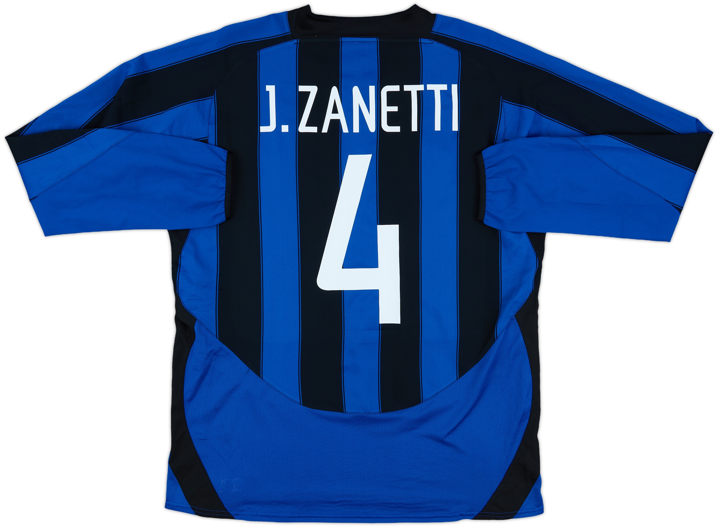 2003-04 Inter Milan Home L/S Shirt J.Zanetti #4 - 7/10 - (L)