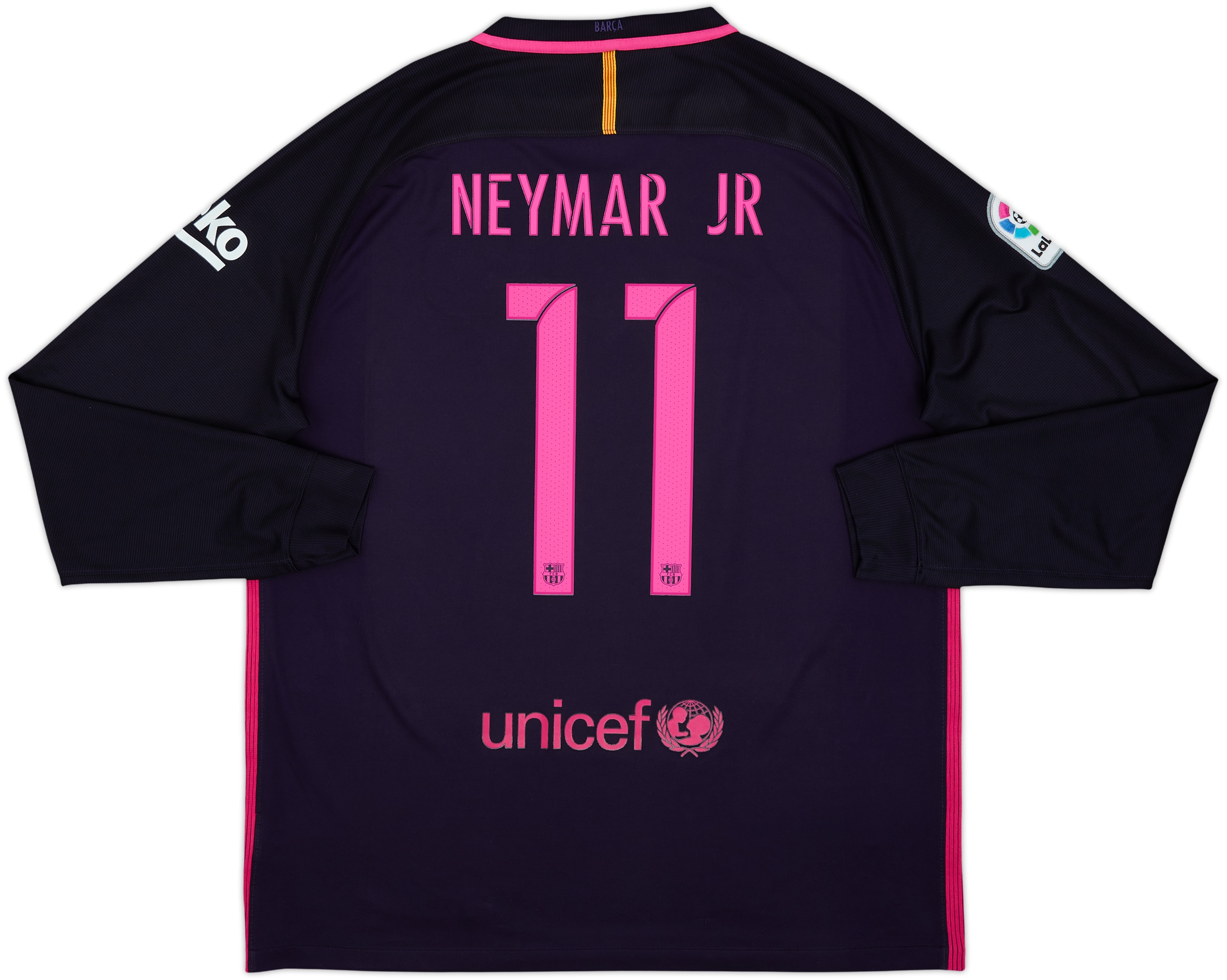2016-17 Barcelona Away L/S Shirt Neymar Jr #11 - 8/10 - (XL)