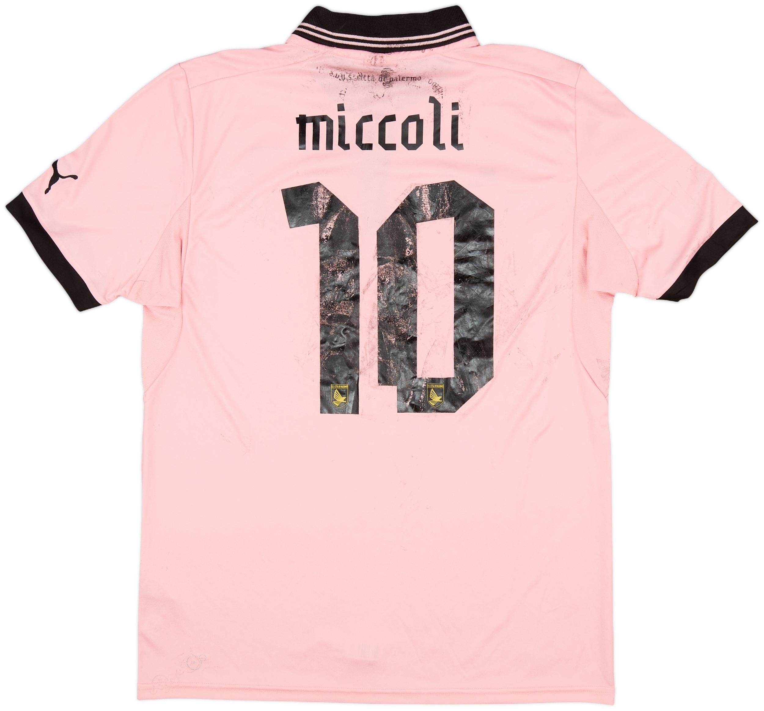 Maillot Palerme Miccoli Match Porté Haut Jersey Vintage COA