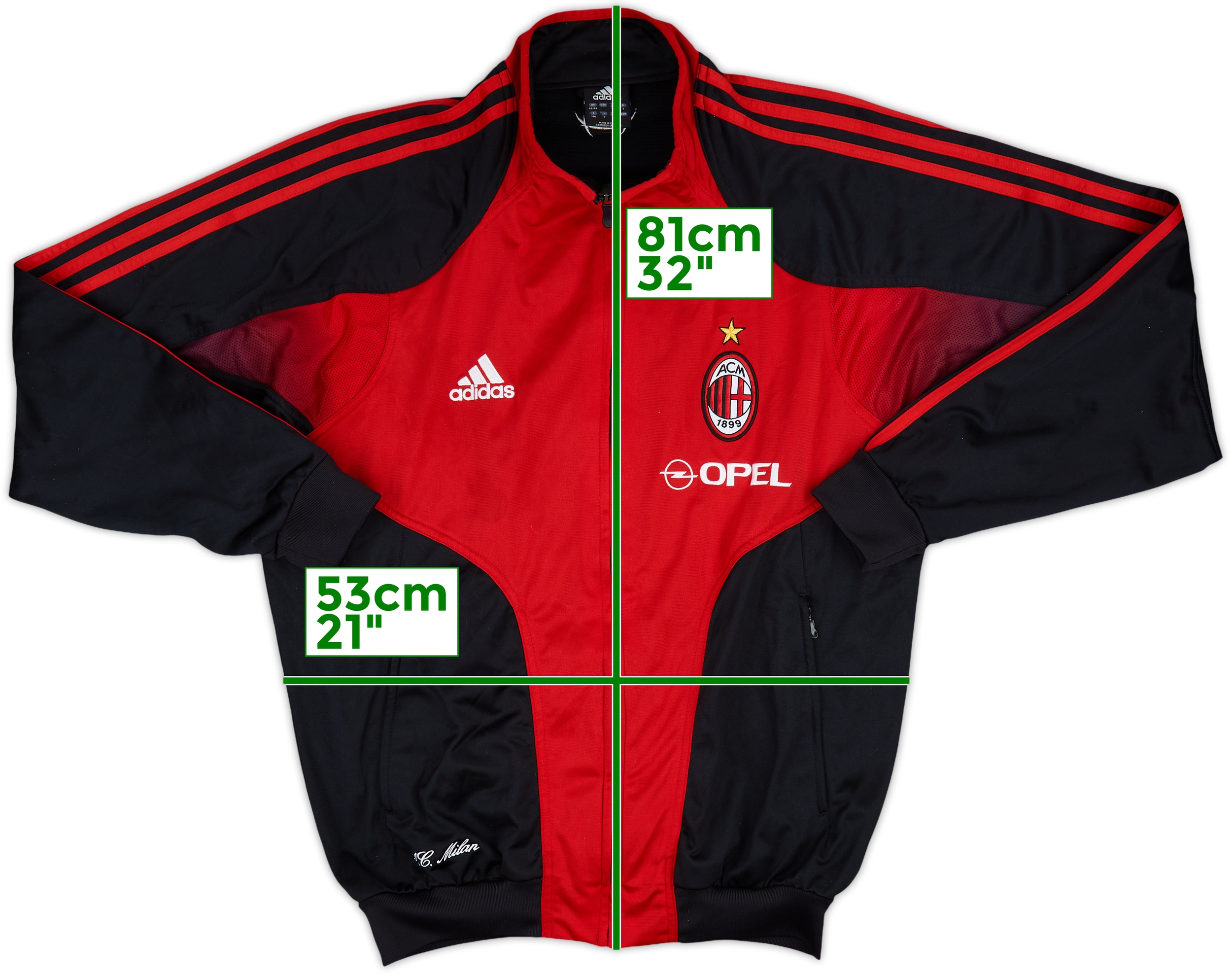 Vintage 90s AC Milan Adidas Bomber Jacket Opel Football