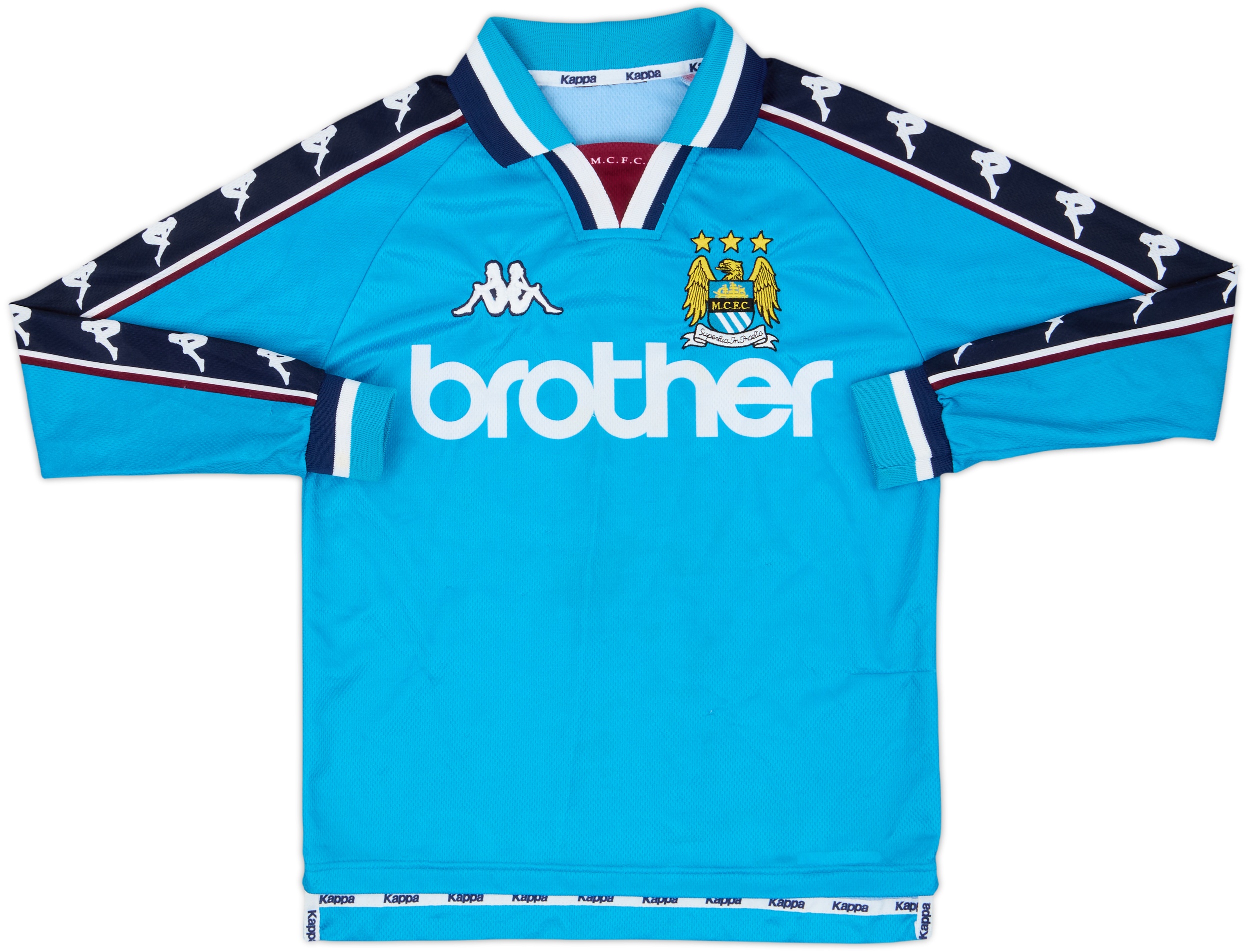 1997-99 Manchester City Home L/S Shirt - 7/10 - (L.Boys)