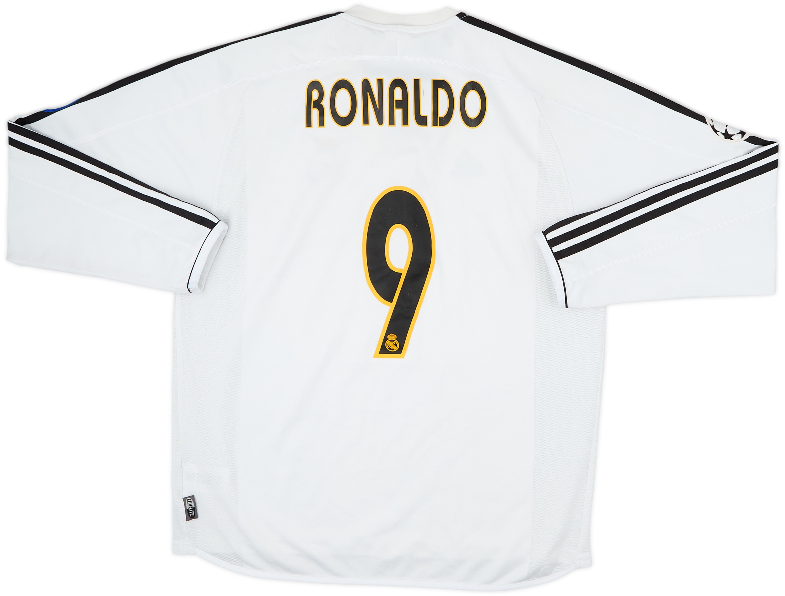 2003-04 Real Madrid Home L/S Shirt Ronaldo #9 - 7/10 - (L)