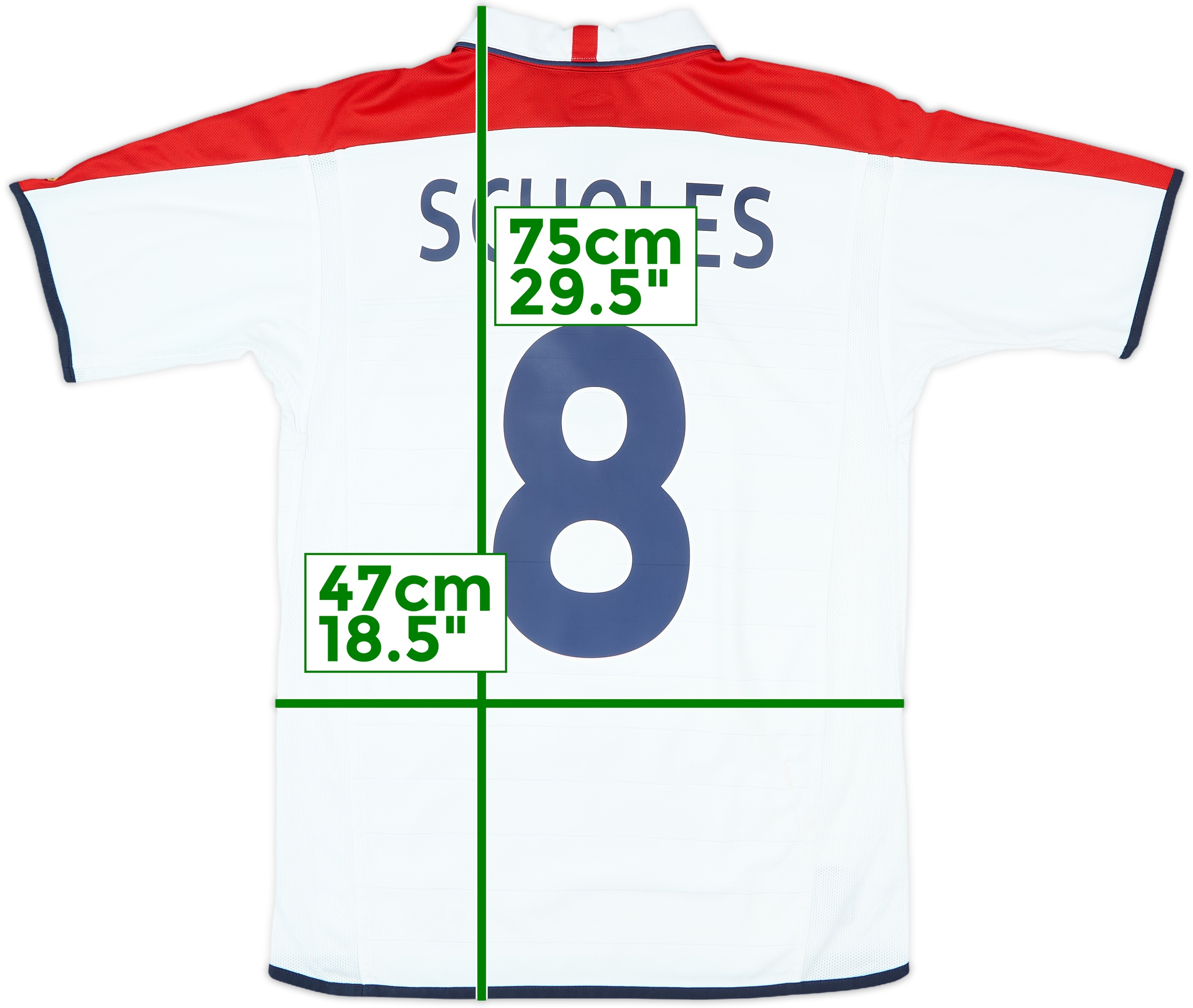 2003-05 England Home Shirt Scholes #8 - 5/10 - (S)