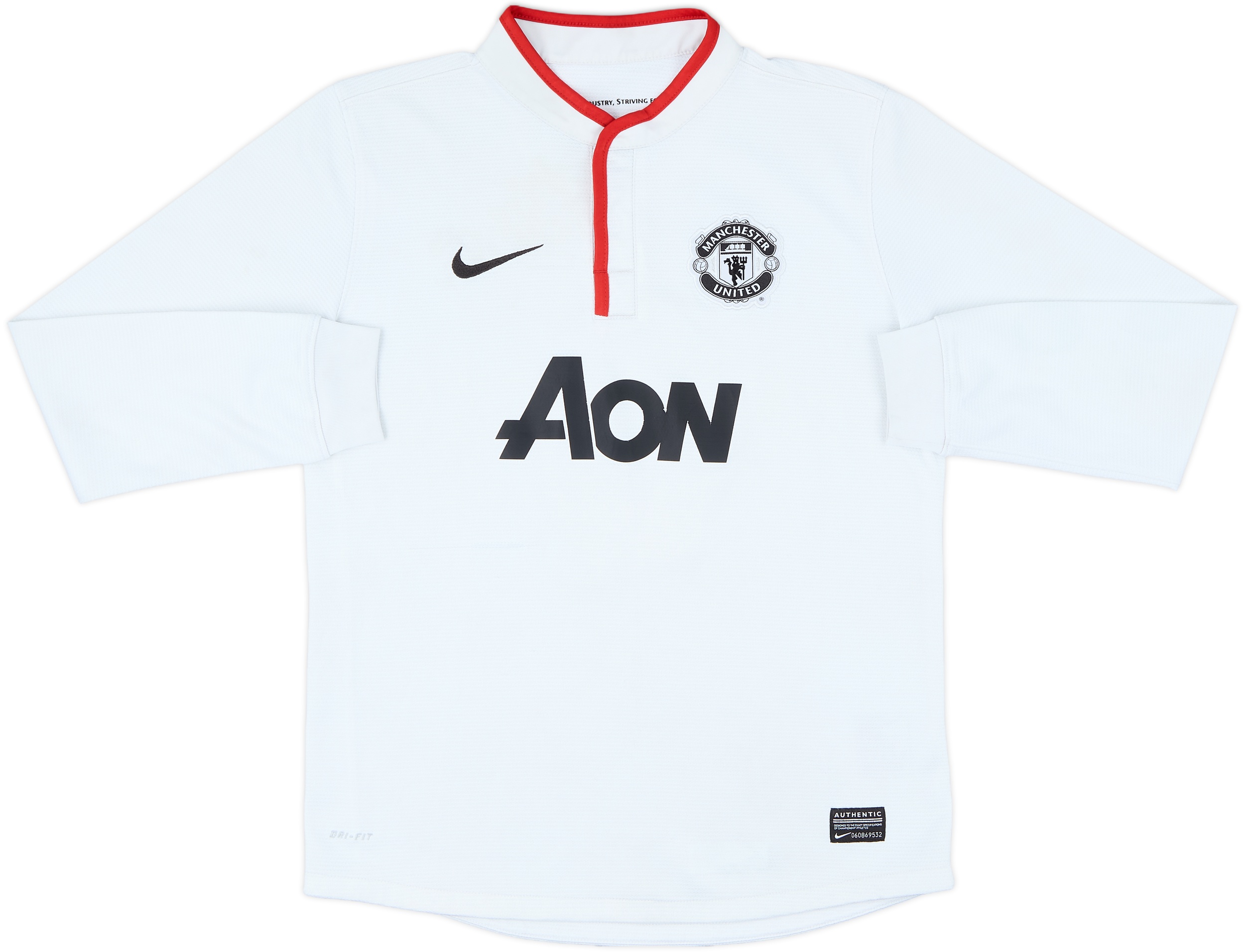 2012-14 Manchester United Away L/S Shirt #6 - 7/10 - (L.Boys)