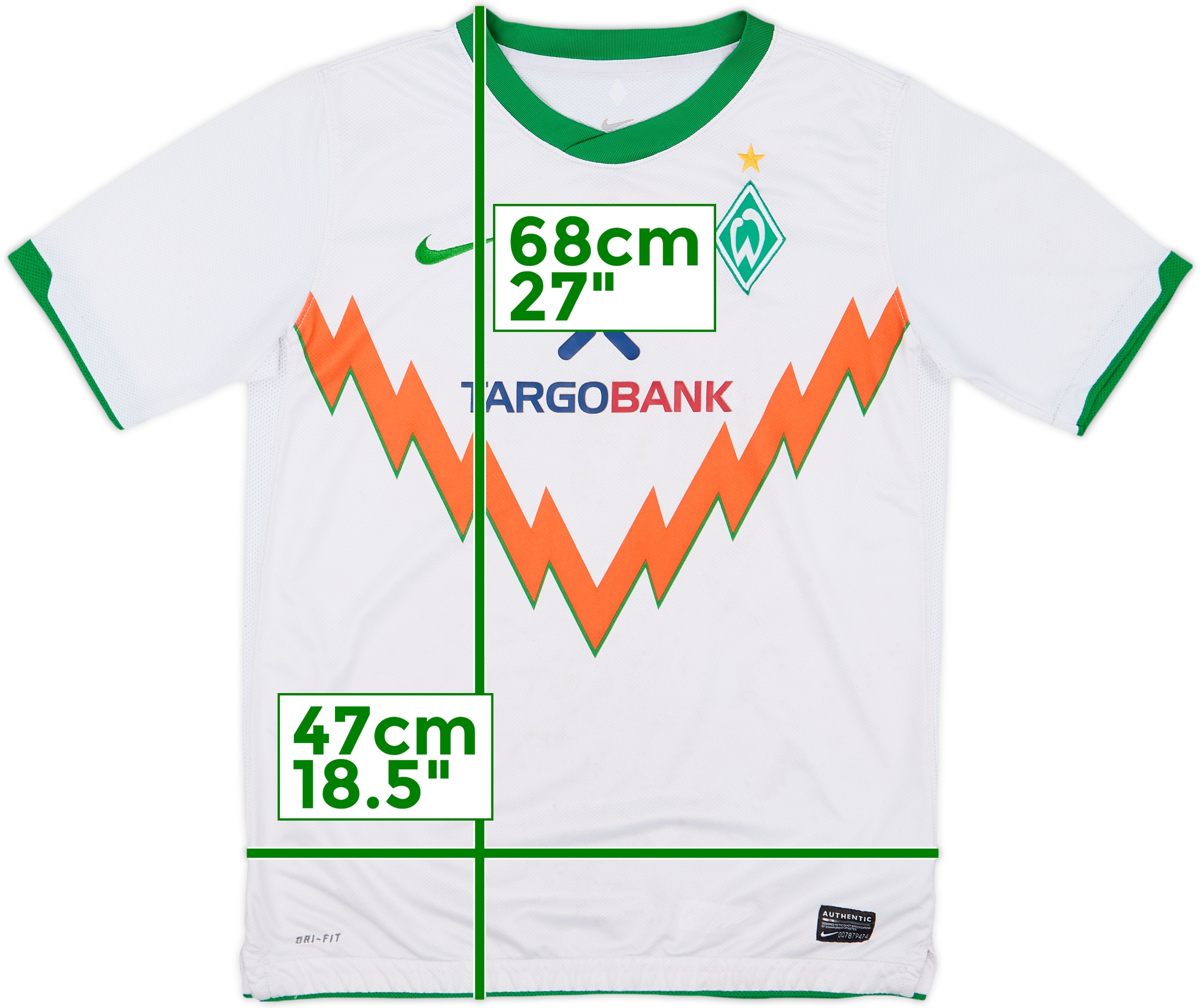 【おまけ付】 2010-11 Werder Bremen Away Shirt - 5/10 - (XL.Boys) ウェア
