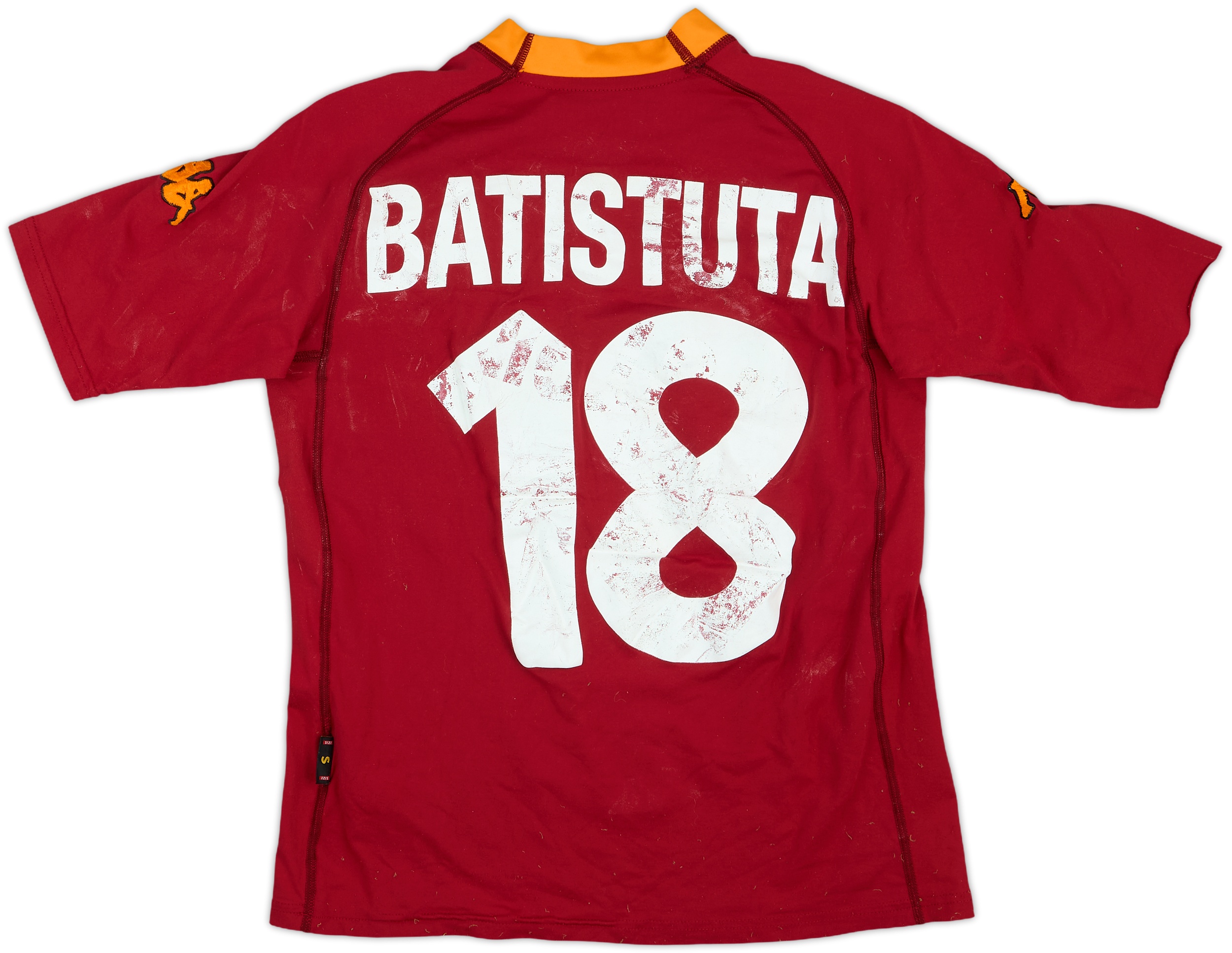 ASローマ Kappa BATISTUTA 18番 上下セット BATISTUTA 18 Roma Shirt - 2000/2001 - Medium - Home Kappa Jersey