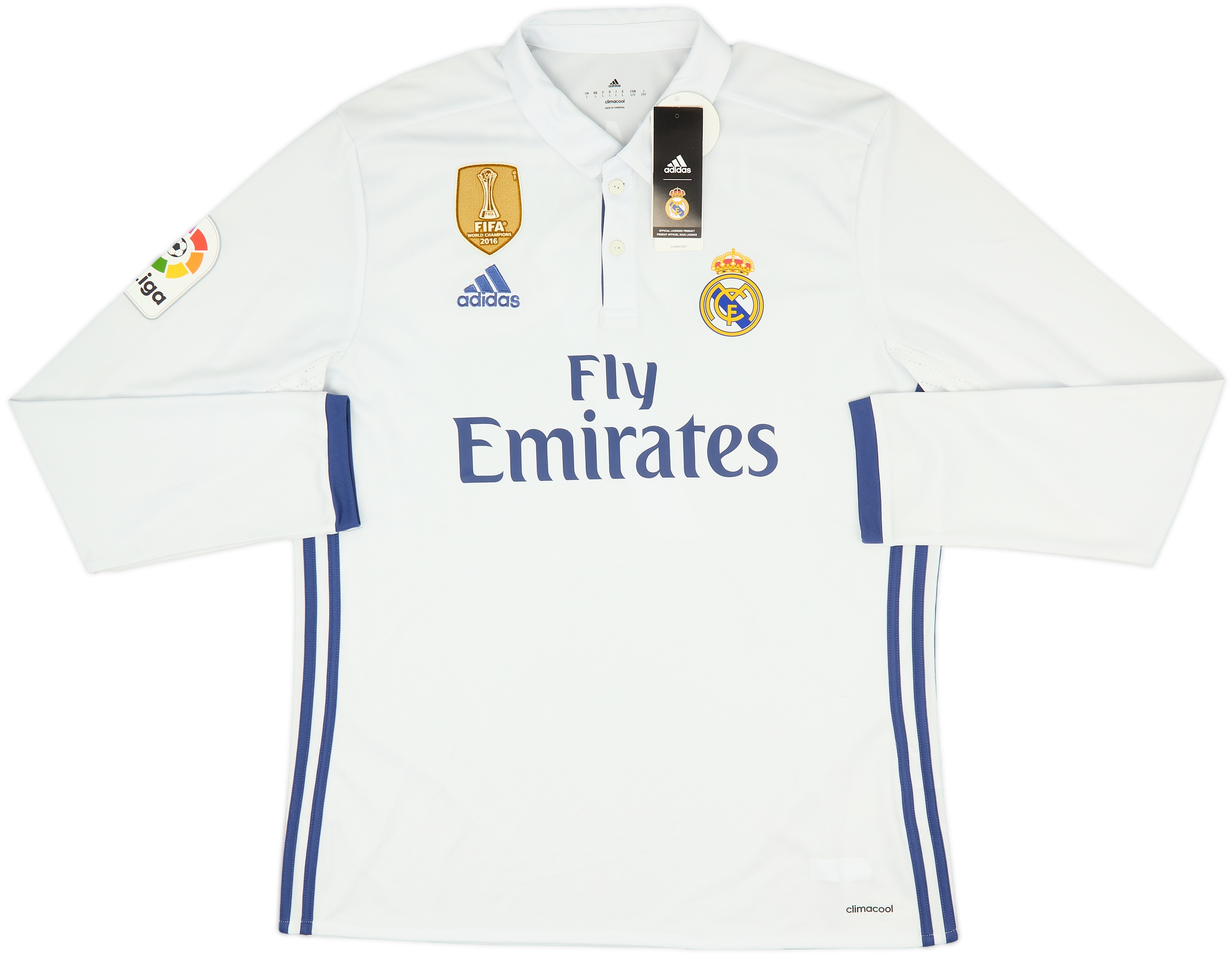 2016-17 Real Madrid Home L/S Shirt Ronaldo #7 (L)