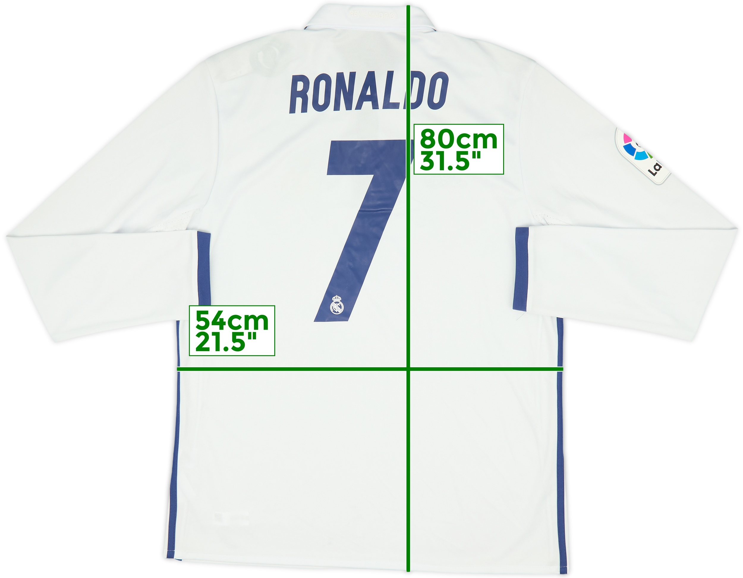 【正規16-17 レアルマドリード home L/S C.Ronaldo #7】 2016/17 Real Madrid Home Jersey #7 Ronaldo 2XL adidas La