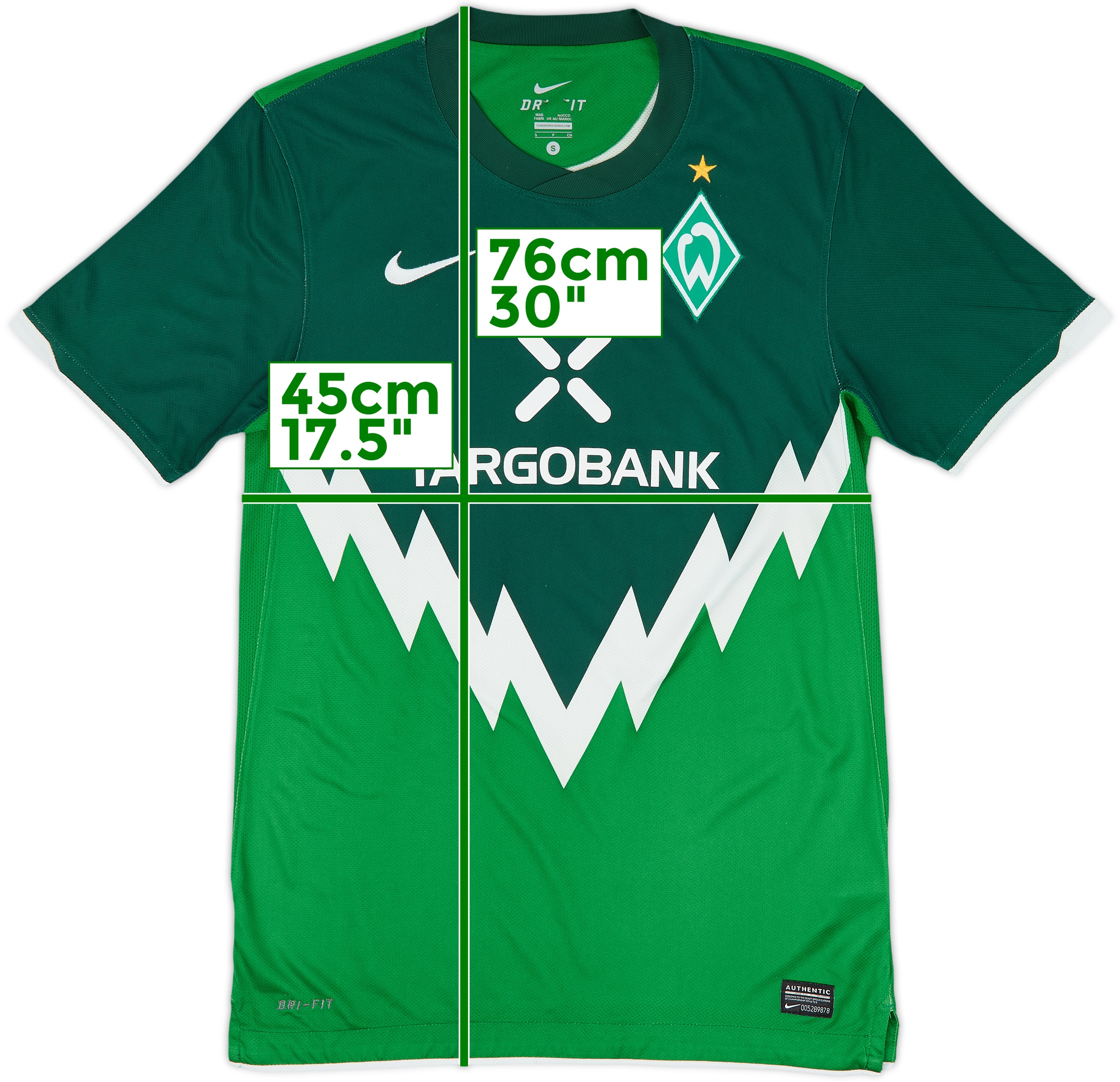 第一ネット 2010-11 (S) - 9/10 - Shirt Home Bremen Werder ウェア