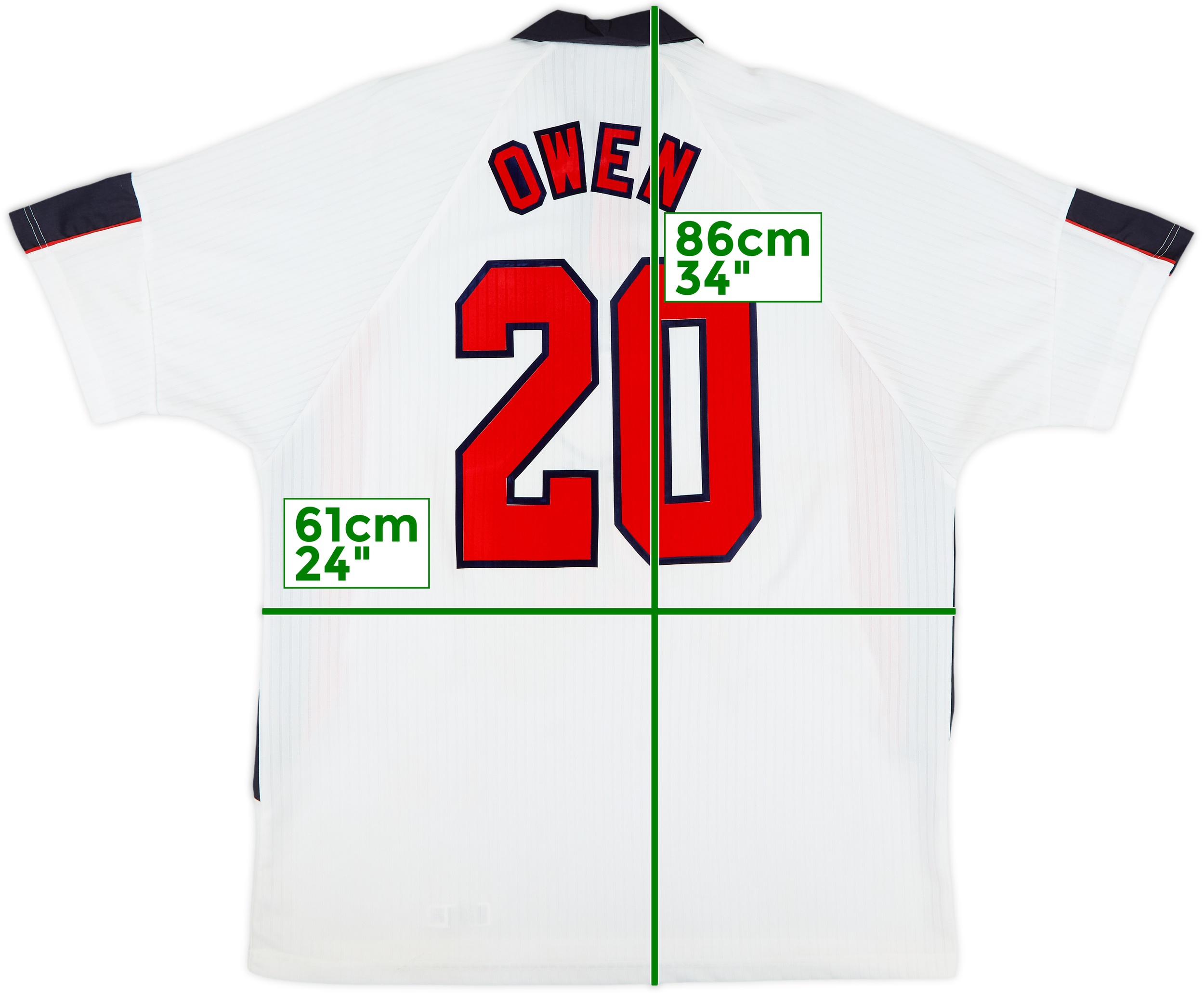 UMBRO イングランド代表 シャツ OWEN 20 1997-99 England Home Shirt Owen #20 - 5/10 - (M)