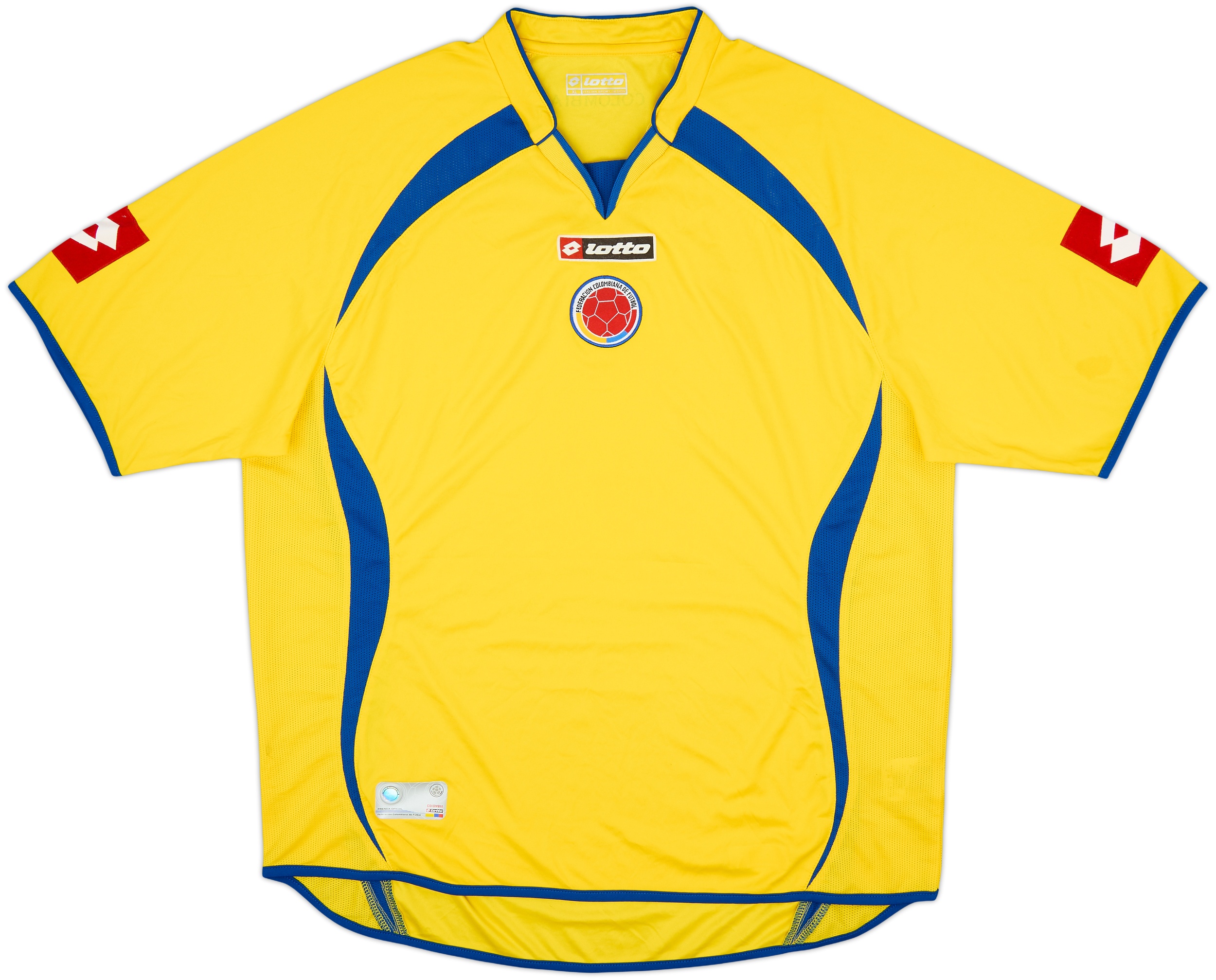 No.866 FILA スモーキーYELLOWのゲームシャツ☆XL☆新品☆ 2006-07 Colombia Home Shirt - 8/10 - (XL)