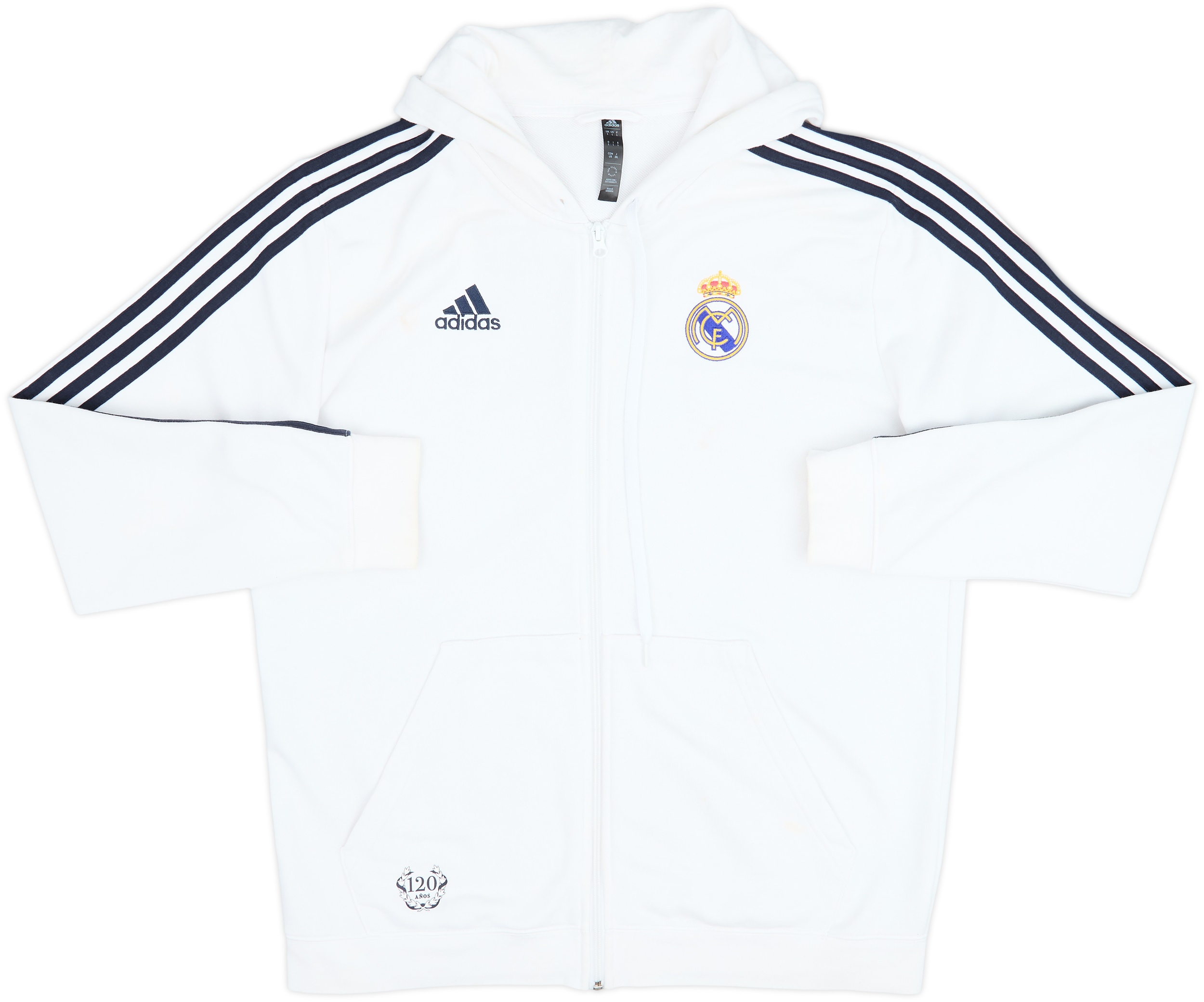 しろ〜とレイドジャパン ドライジップアップフーディーキャップホワイトセット 2022-23 Real Madrid adidas Hooded Track Jacket - 6/10 - (L)