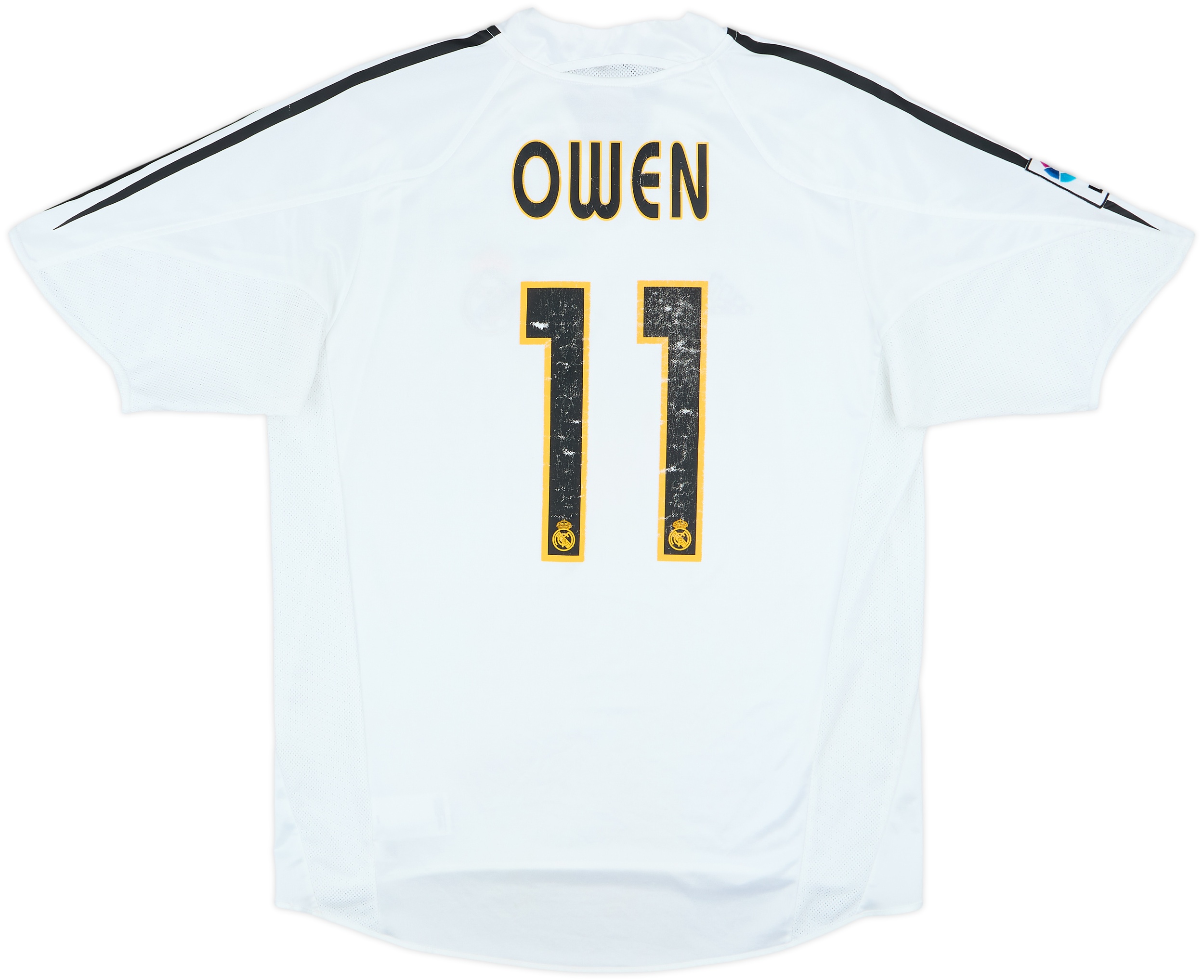 ★8SM2 レアルマドリード　ゲームシャツ　OWEN オーウェン　白　刺繍　古着 2004-05 Real Madrid Home Shirt Owen #11 - 6/10 - (M)