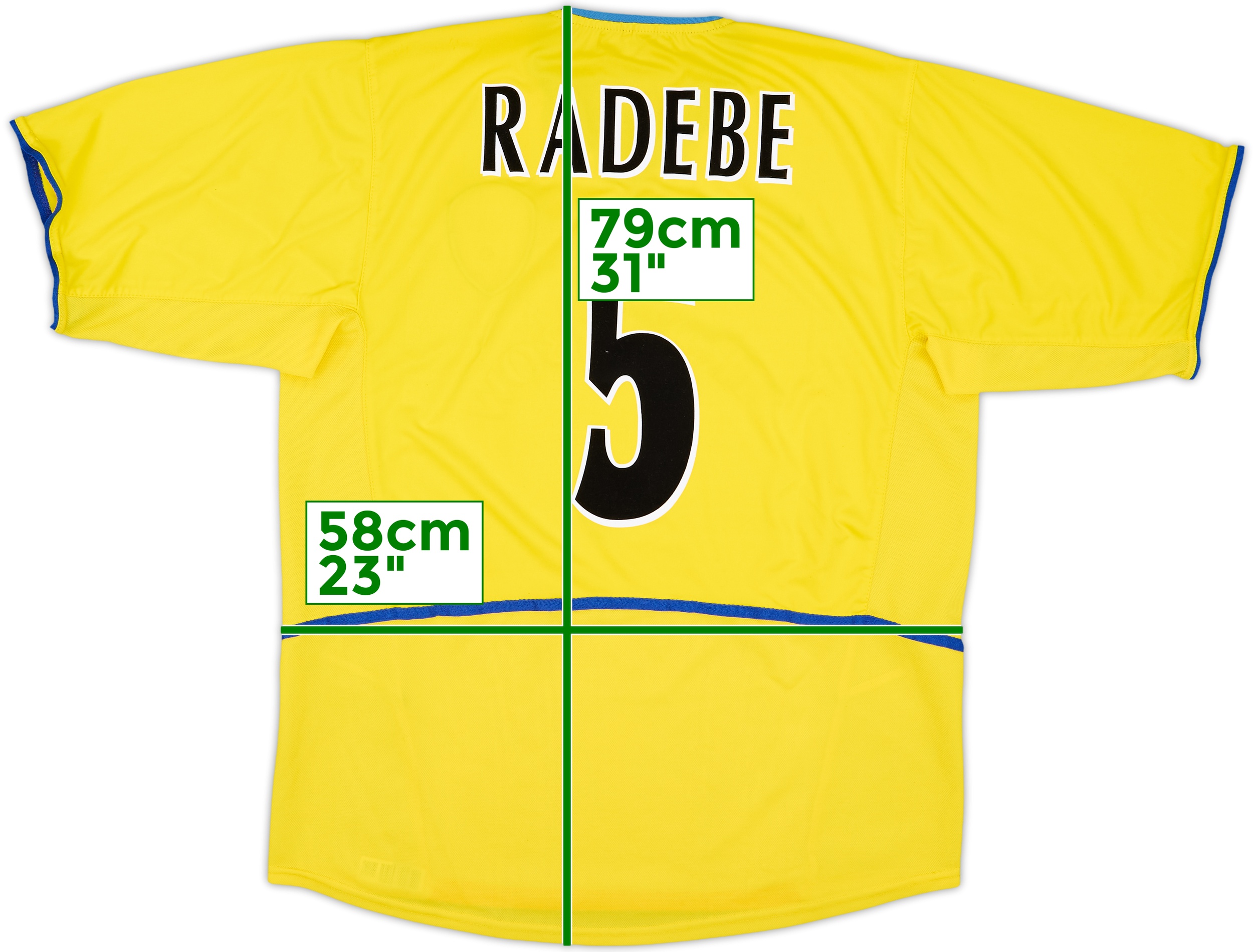 2002-03 Leeds United Away Shirt Radebe #5 - 8/10 - (XL)