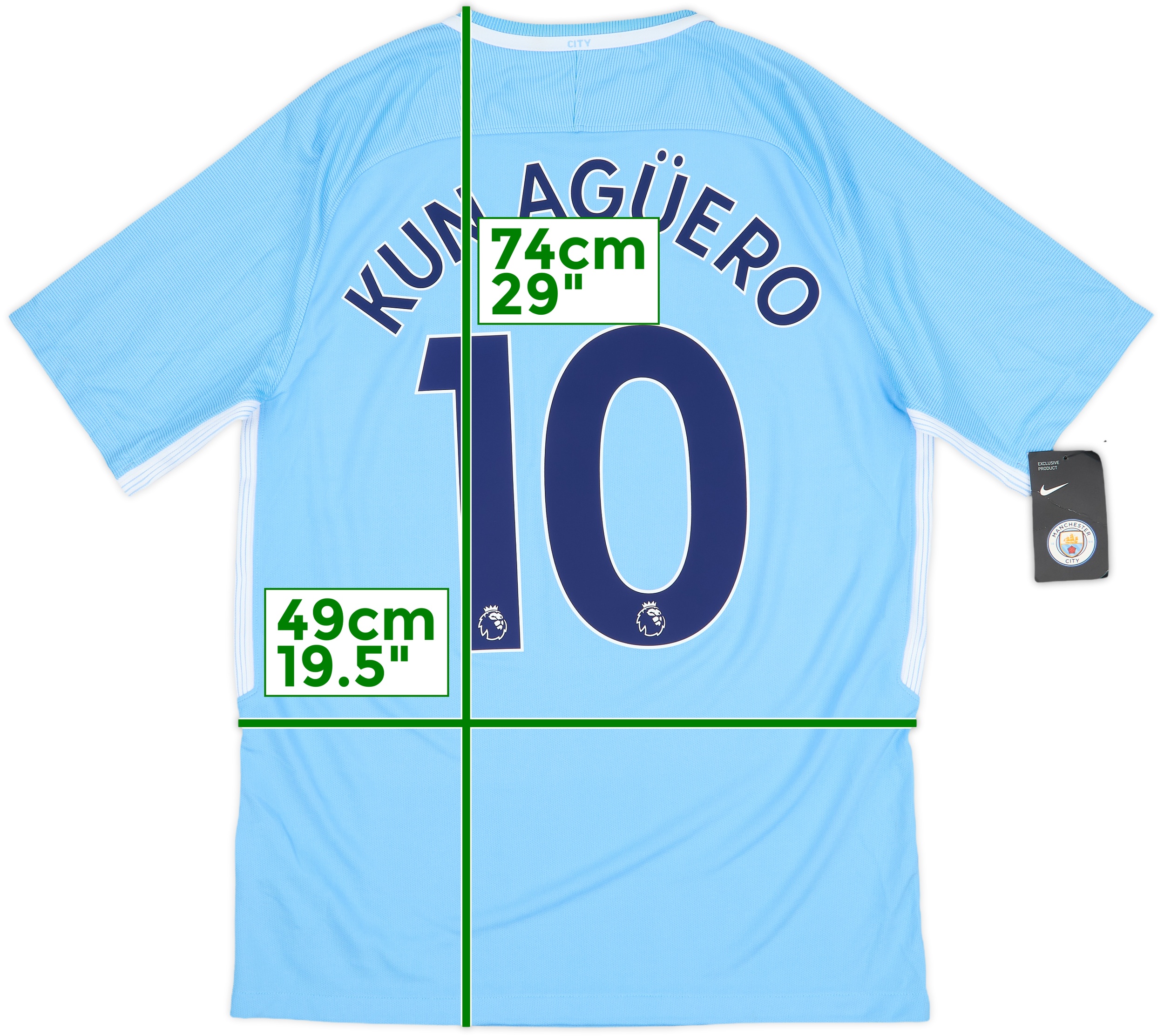マンチェスター・シティ ホーム 16-17 KUN AGÜERO #10 NIKE マンチェスターシティ 16/17 ユニフォーム ホーム 半袖