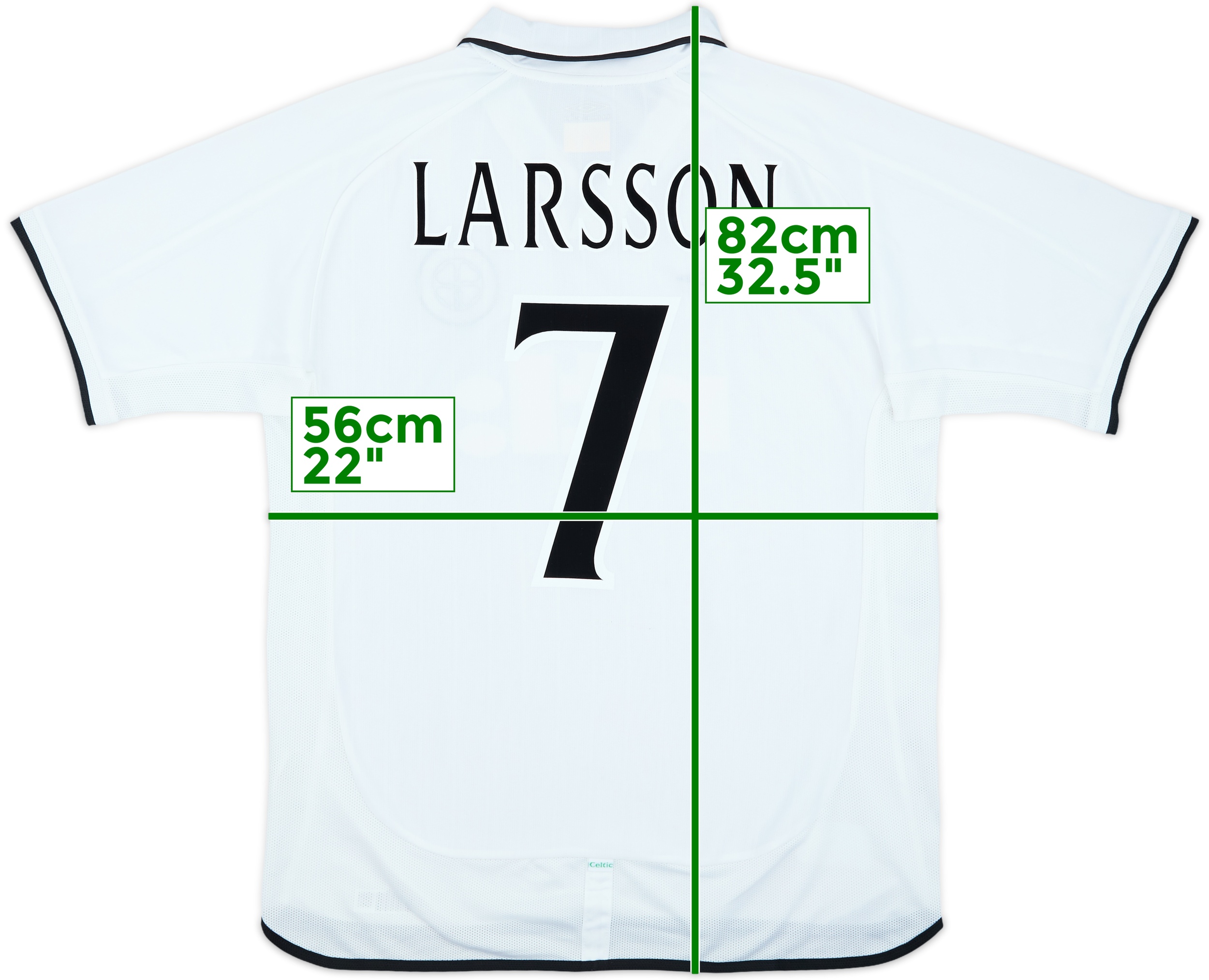 2001-02 Celtic Away Shirt Larsson #7 - 9/10 - (L)