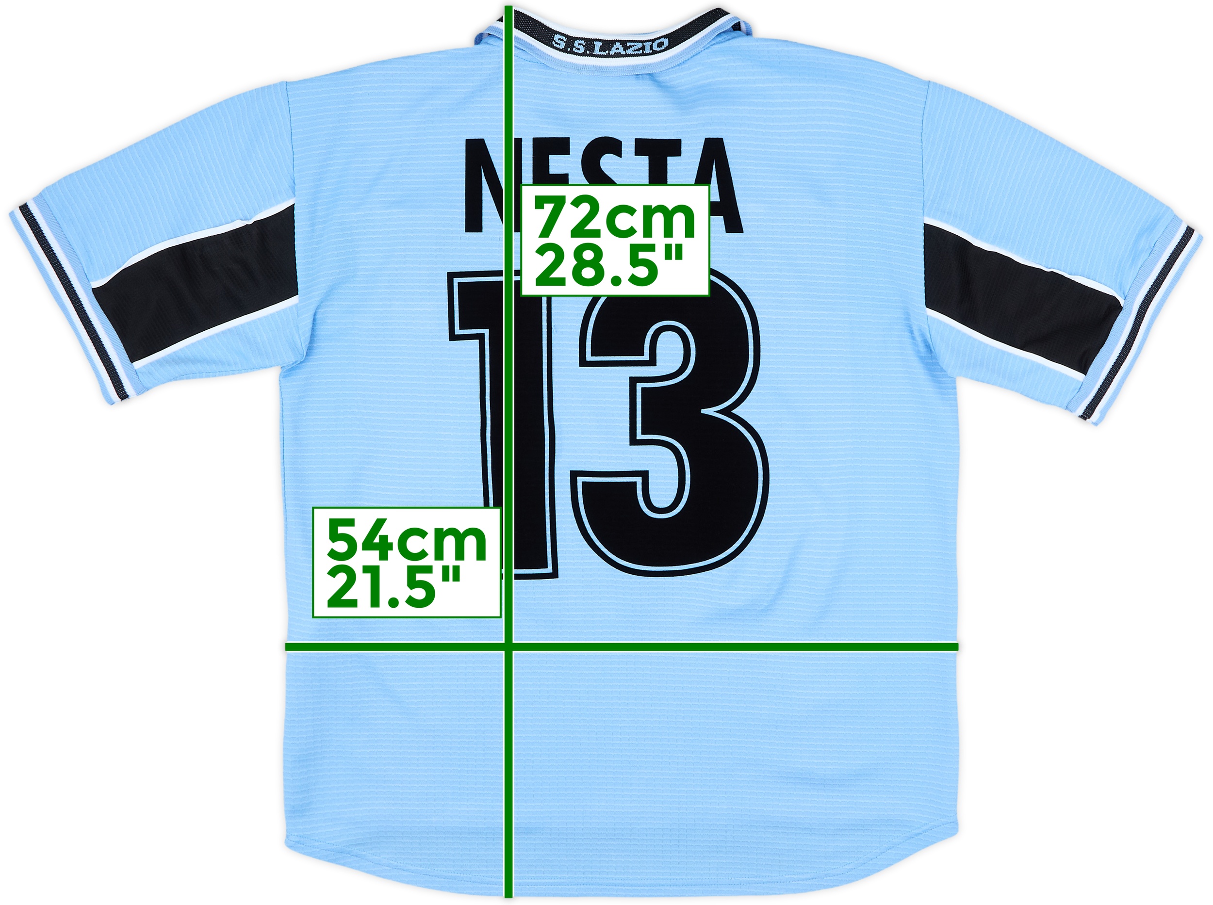 【超希少】S.S. Lazio Nesta 13 98/00 ユニフォーム 1998-00 Lazio Home Shirt Nesta #13 - 5/10 - (M)