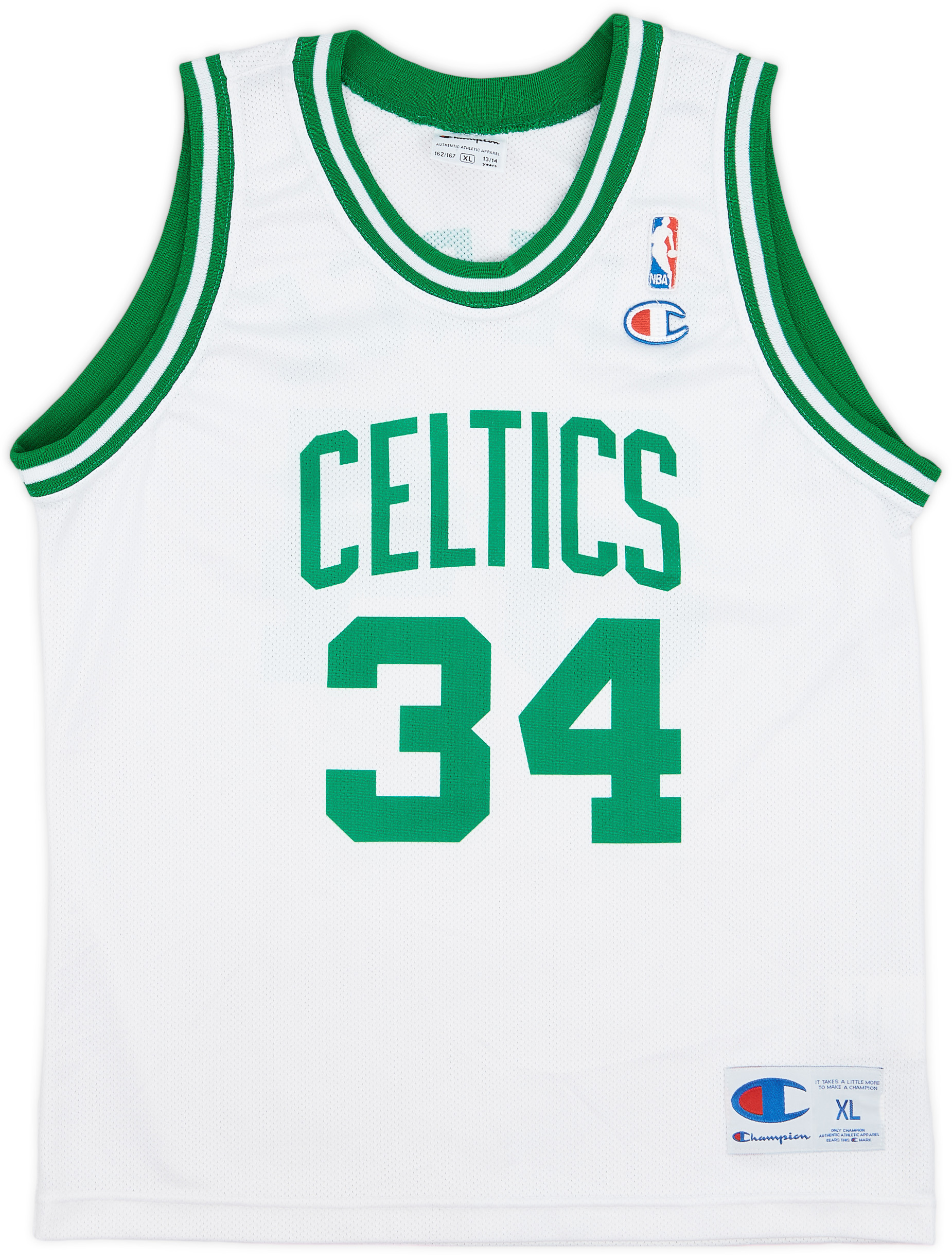1998-05 Boston Celtics Pierce #34 Champion Home Jersey - 8/10 - (XL.Boys)