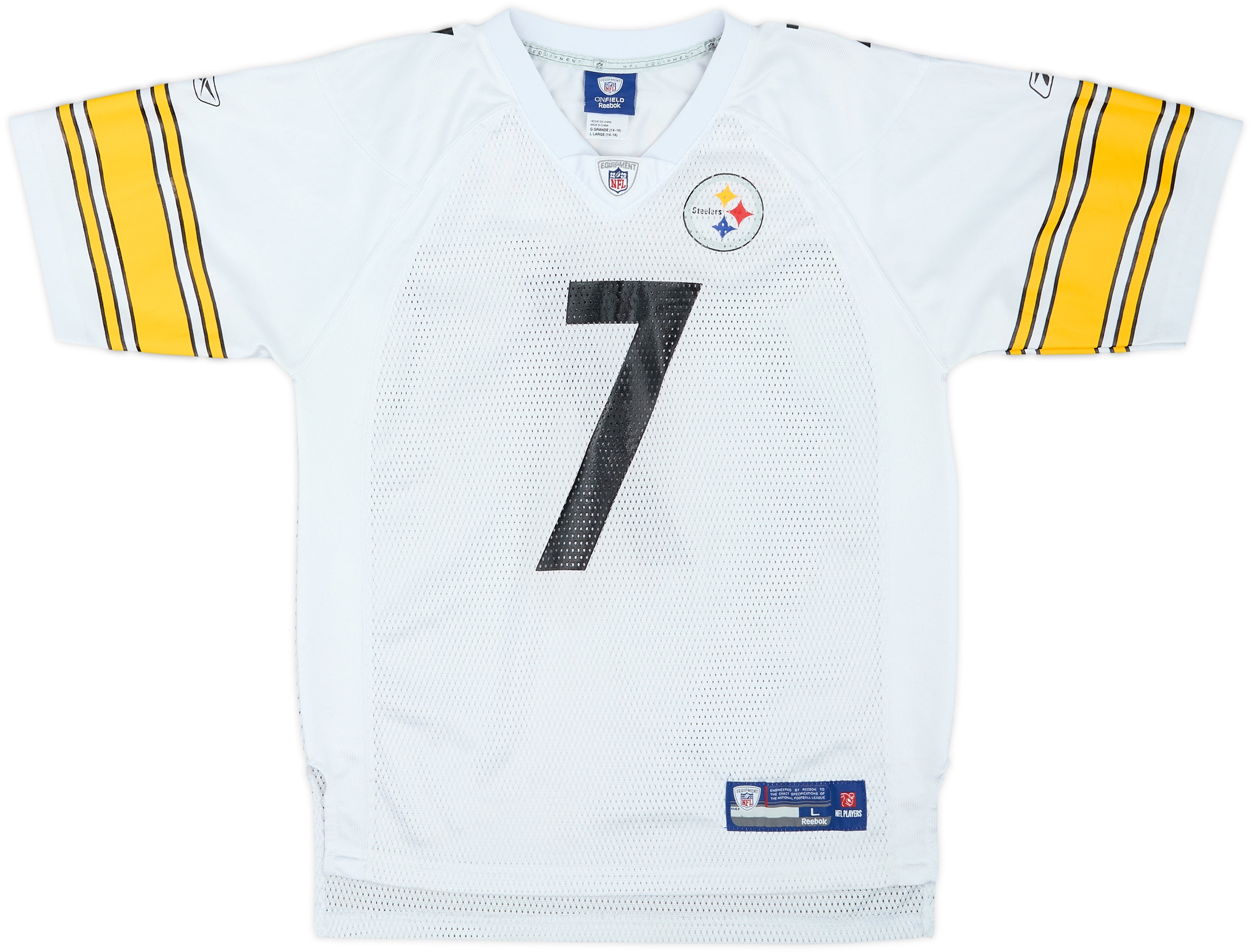 2008-11 Pittsburgh Steelers Roethlisberger #7 Reebok On Field Away
