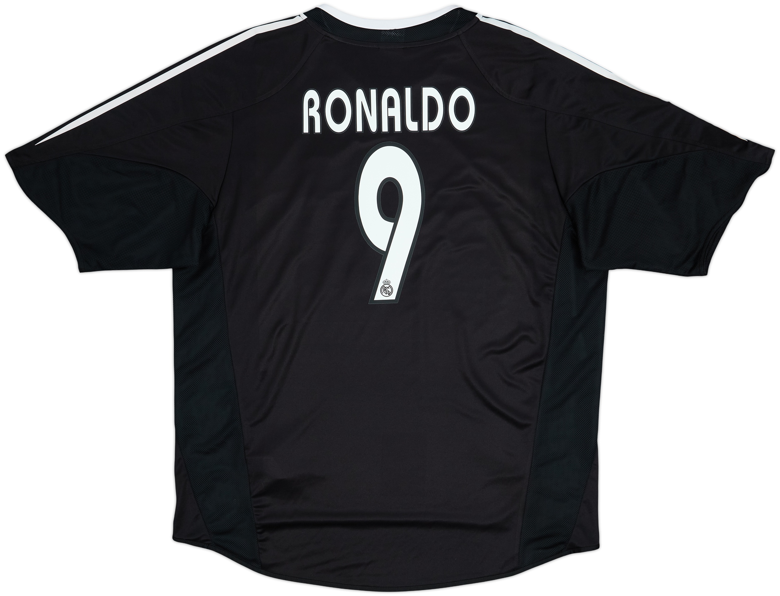 Real Madrid RONALDO 9 ユニフォーム ブラック 2004-05 Real Madrid Away Shirt Ronaldo #9 - 9/10 - (XL)