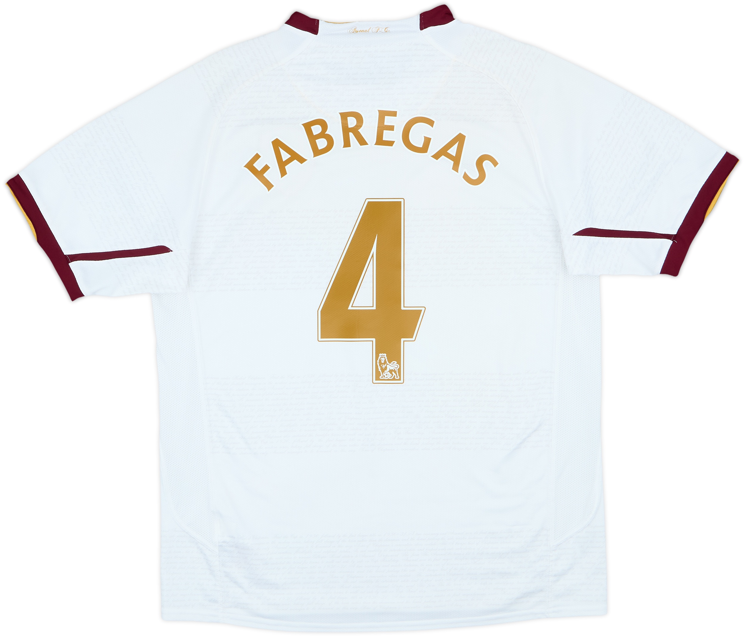 2007-08 Arsenal Away Shirt Fabregas #4 - 6/10 - (M)
