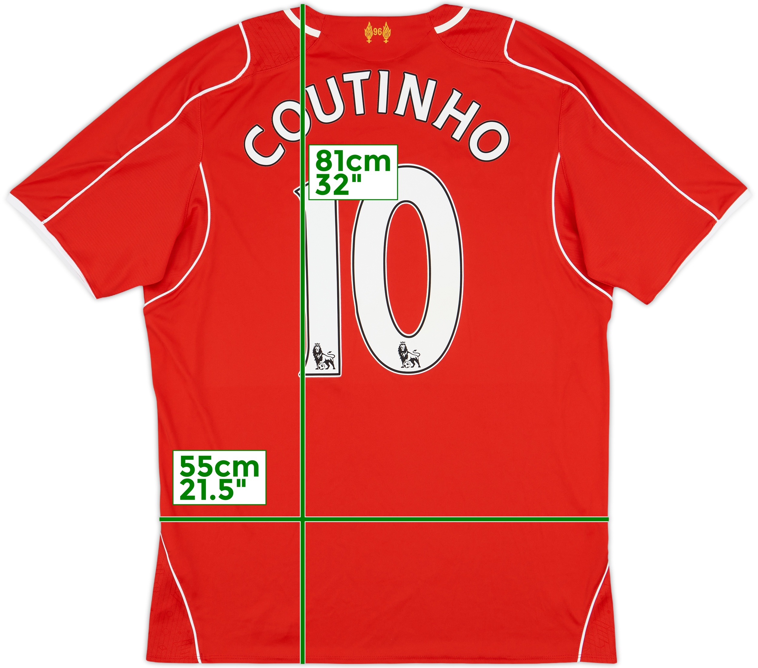 2014-15 Liverpool Home Shirt Coutinho #10 - 9/10 - (XL)