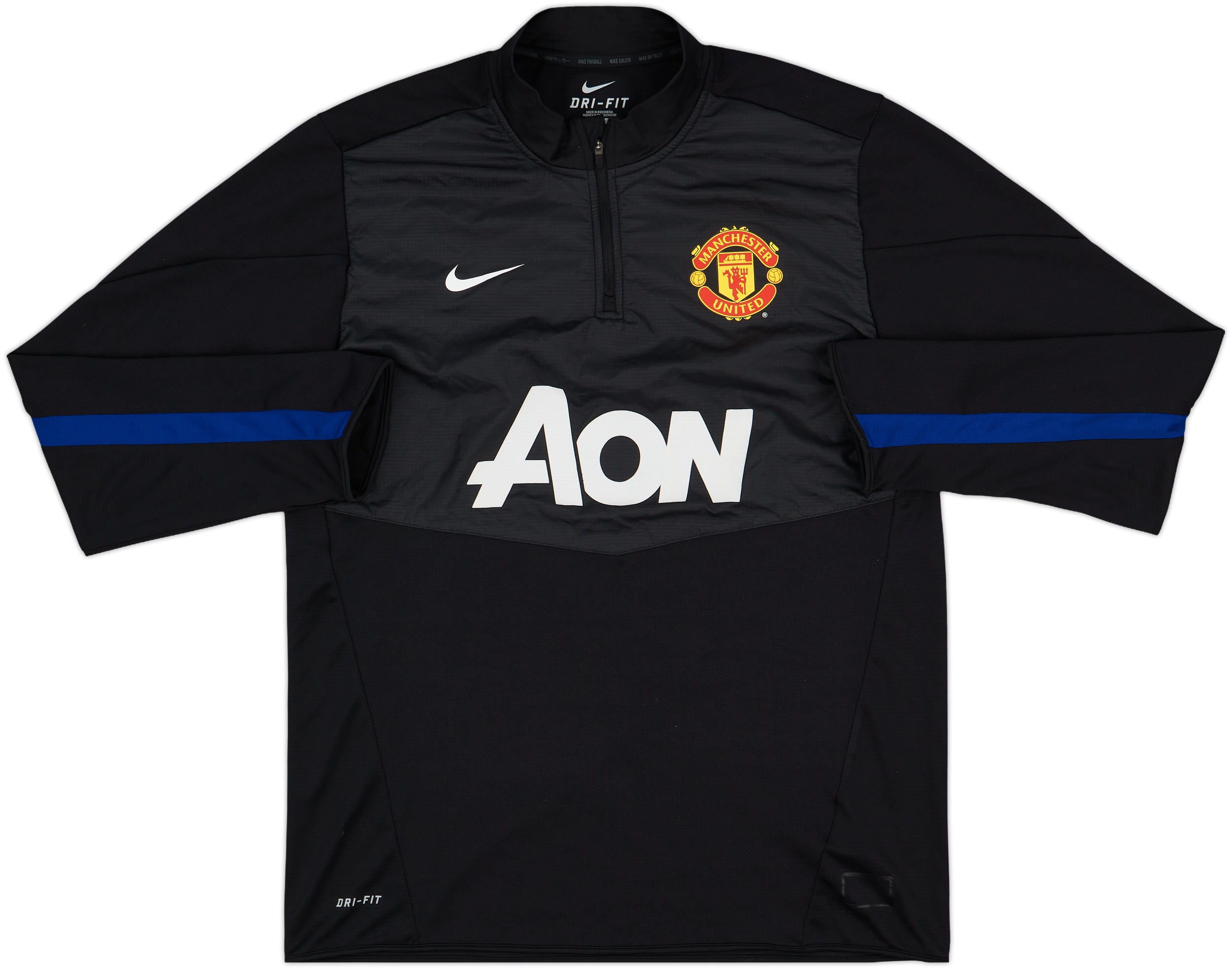 2013-14 Manchester United Nike 1/4 Zip Drill Top - 7/10 - (L)