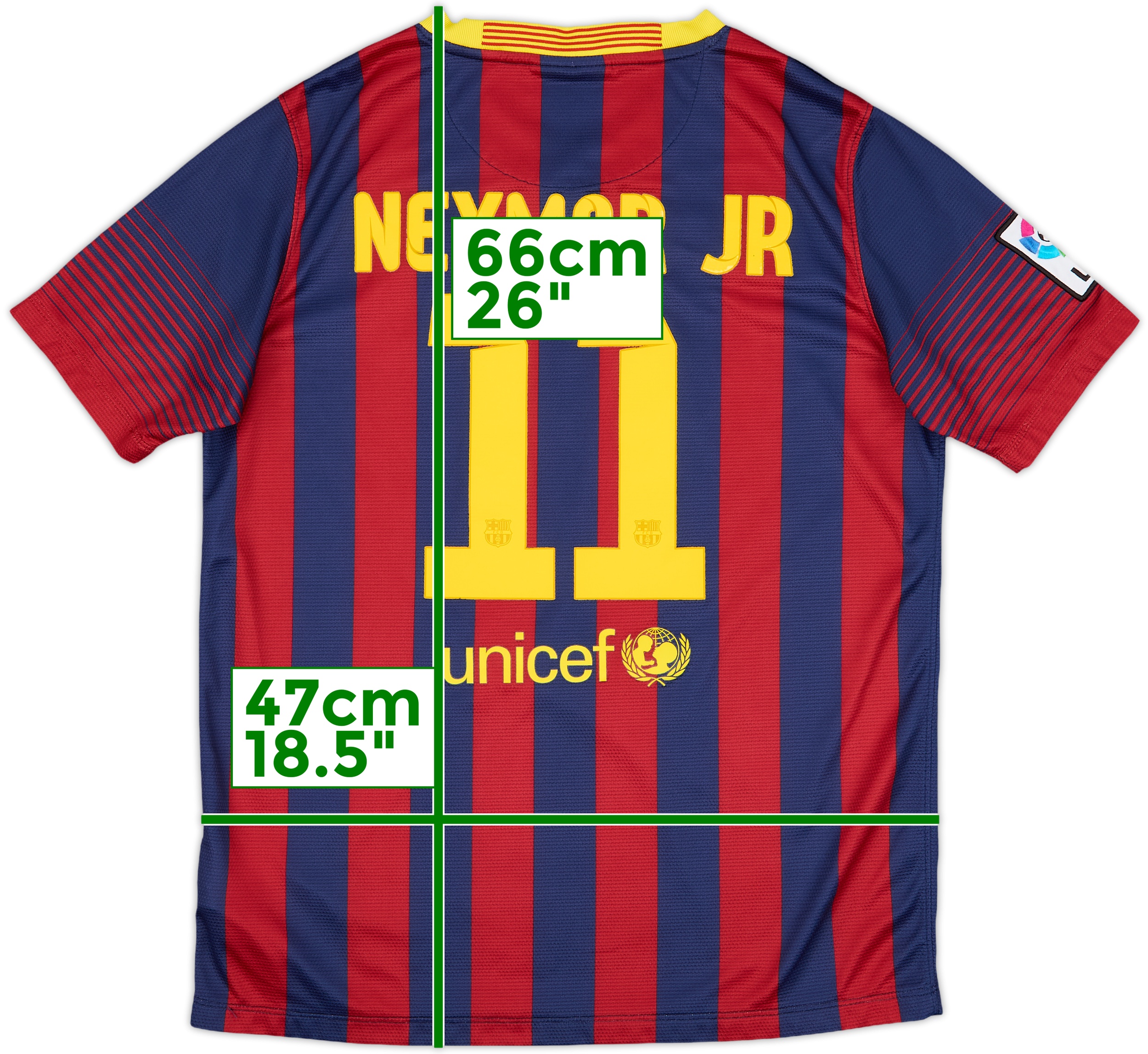 2013-14 Barcelona Home Shirt Neymar Jr #11 - 7/10 - (XL.Boys)