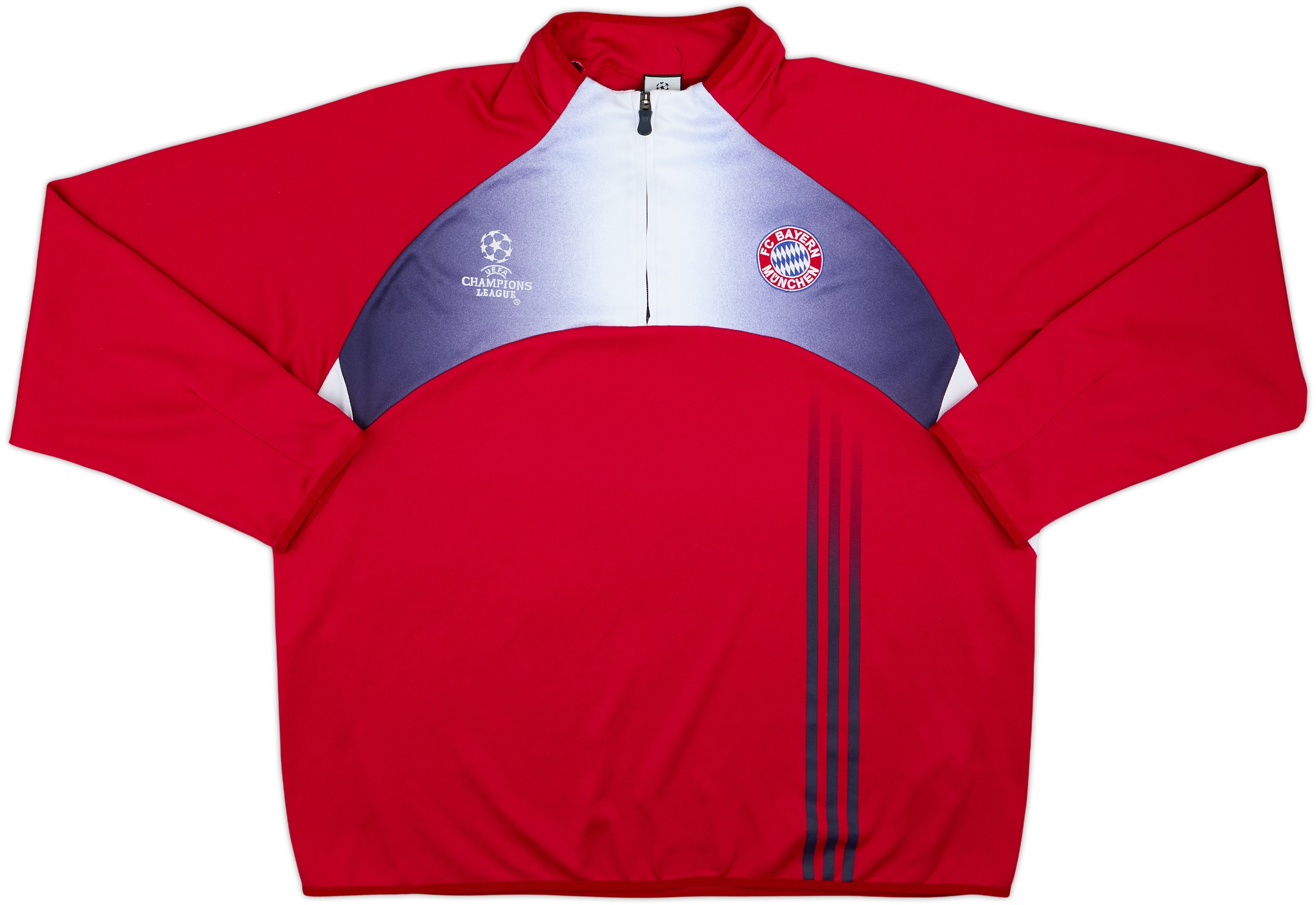 2003-04 Bayern Munich adidas CL 1/4 Zip Sweat Top - 8/10 - (XL/XXL)