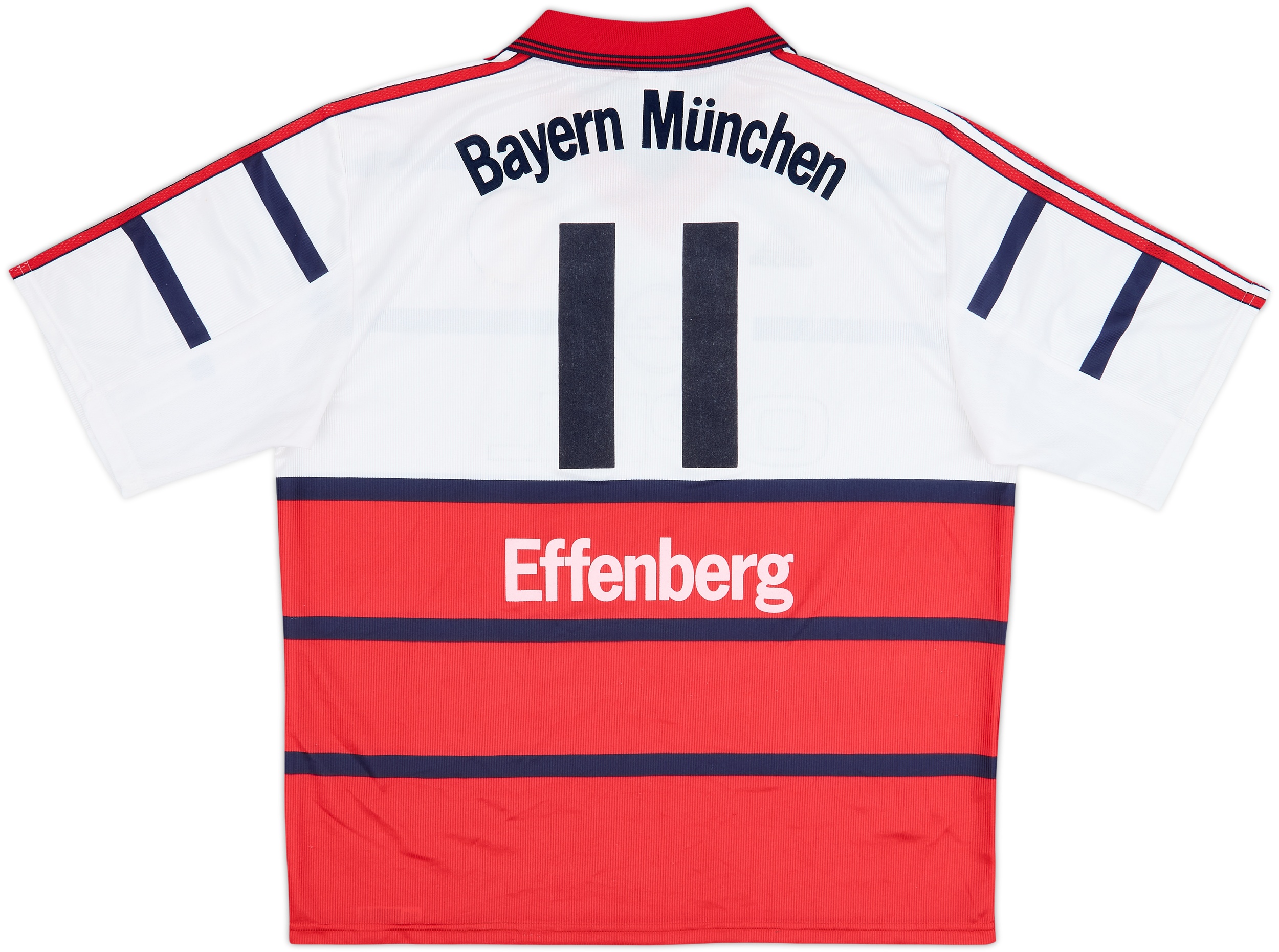 98/99 adidas × BAYERN Away Game Shirts 1998-00 Bayern Munich Away Shirt Effenberg #11 - 5/10 - (XL)