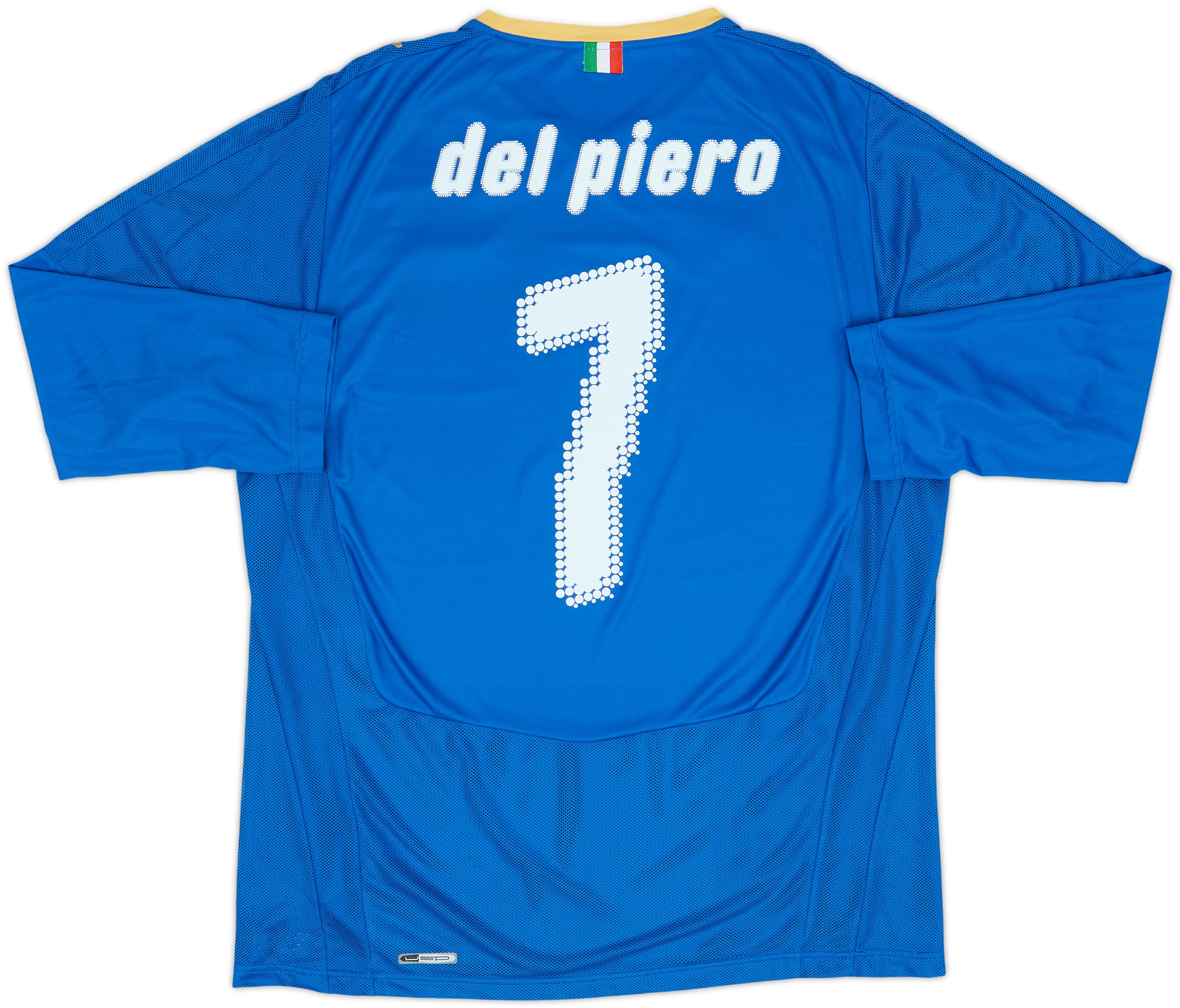 2007-08 Italy Home L/S Shirt Del Piero #7 - 8/10 - (L)