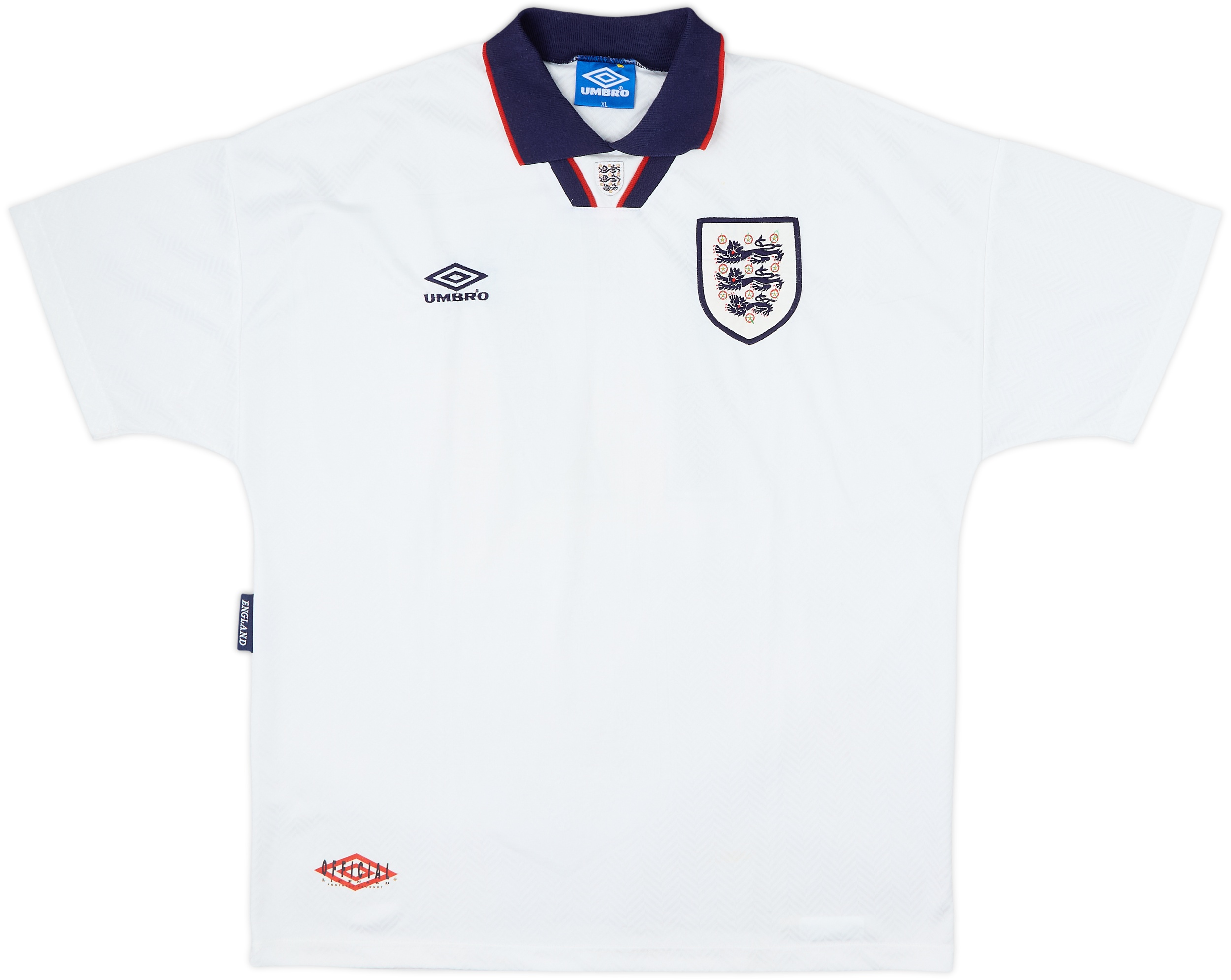 1993-95 England Home Shirt #17 - 9/10 - (XL)