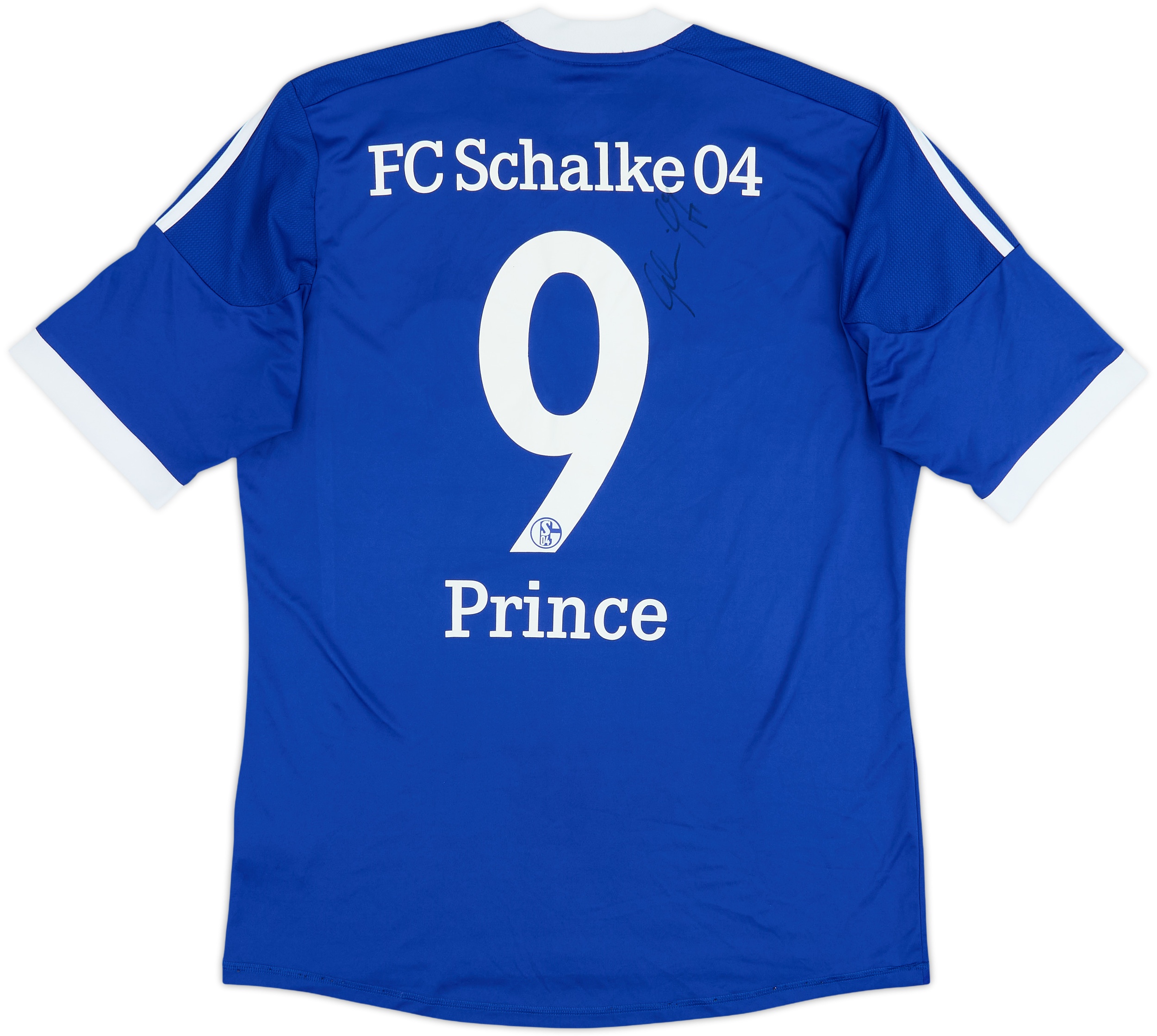 2012-14 Schalke Signed Home Shirt Prince #9 - 6/10 - (L)