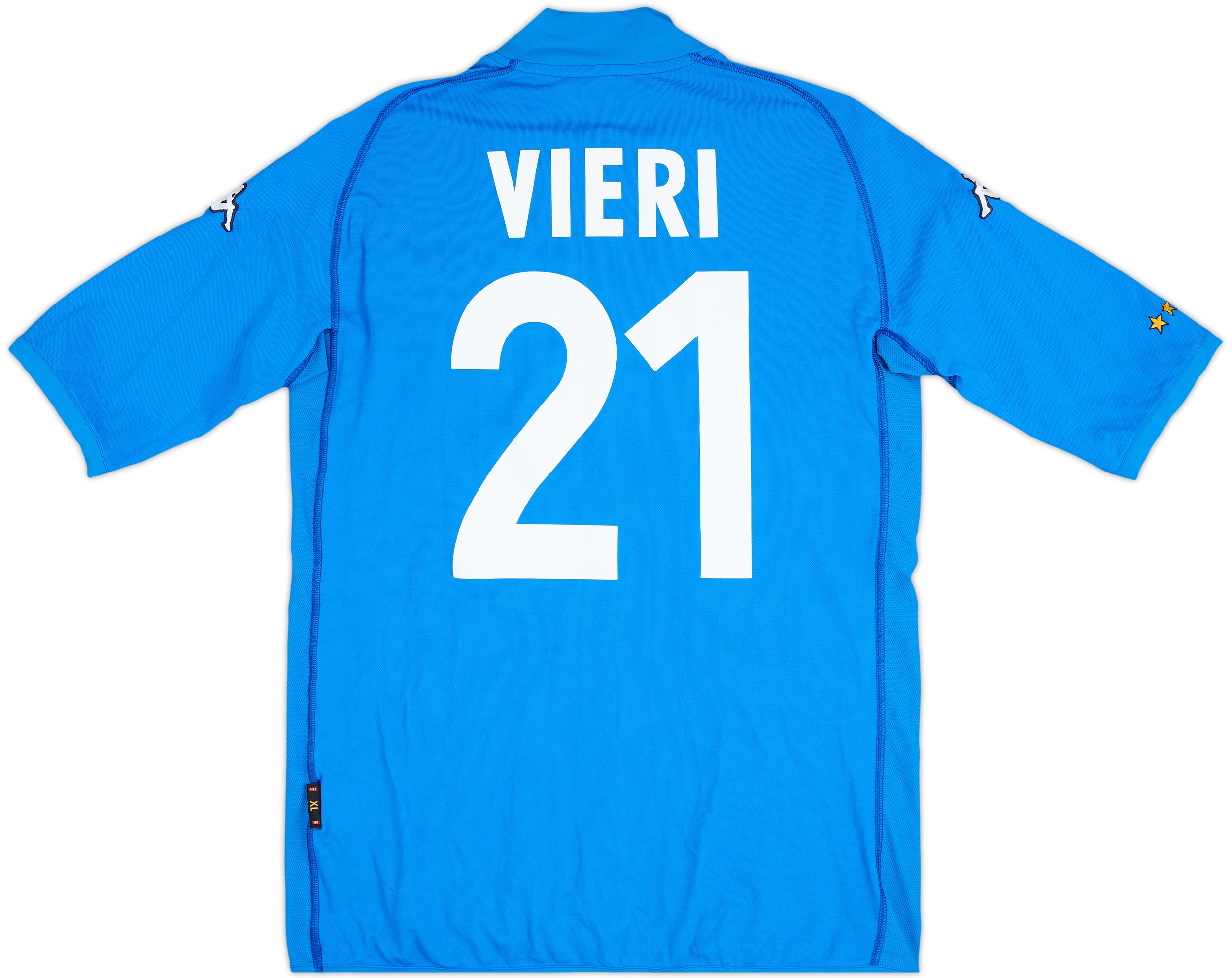 2002 Italy Home Shirt Vieri #21 - 9/10 - (XL)