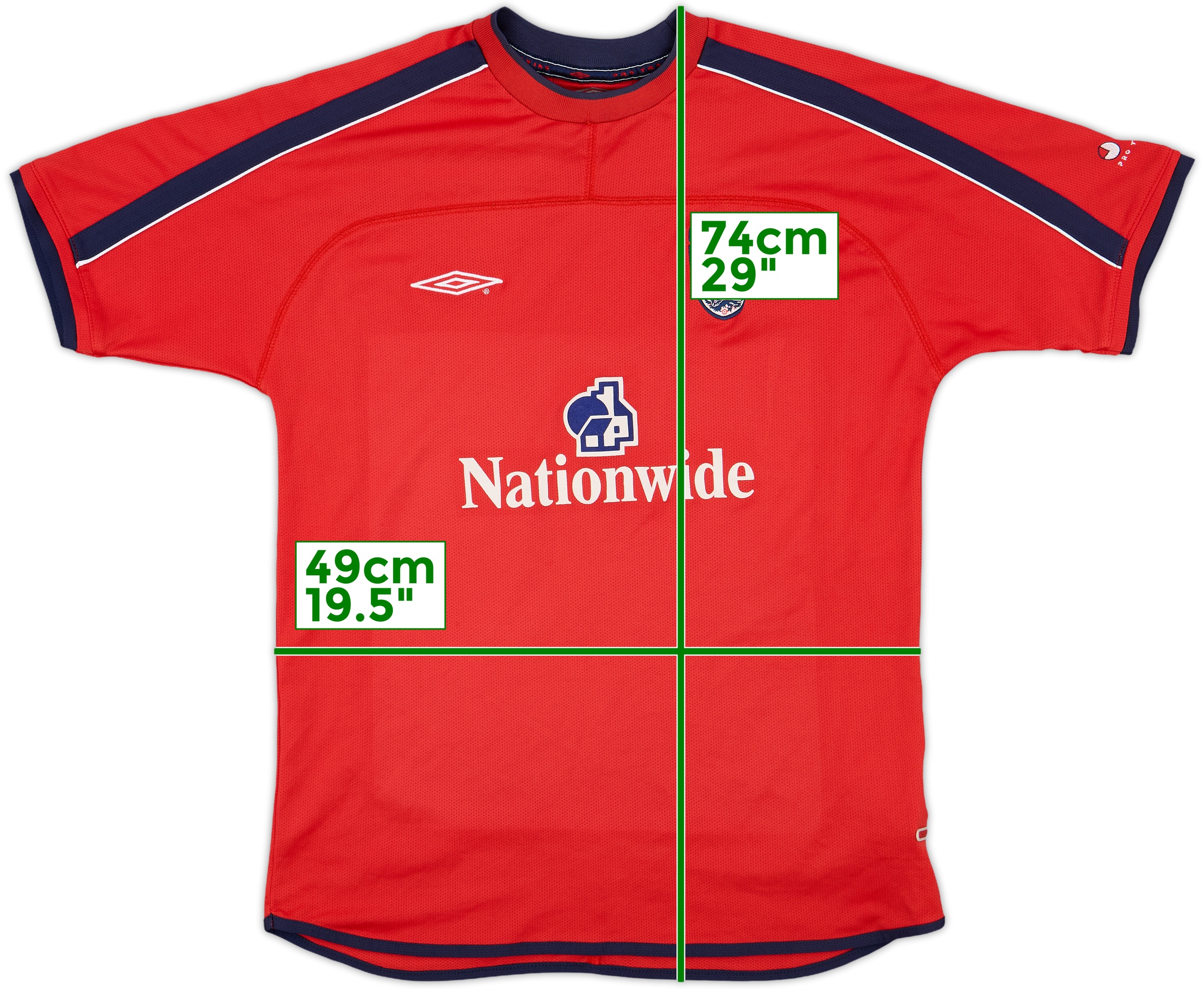 UMBRO イングランド代表96-97 training ゲームシャツ-通販限定商品