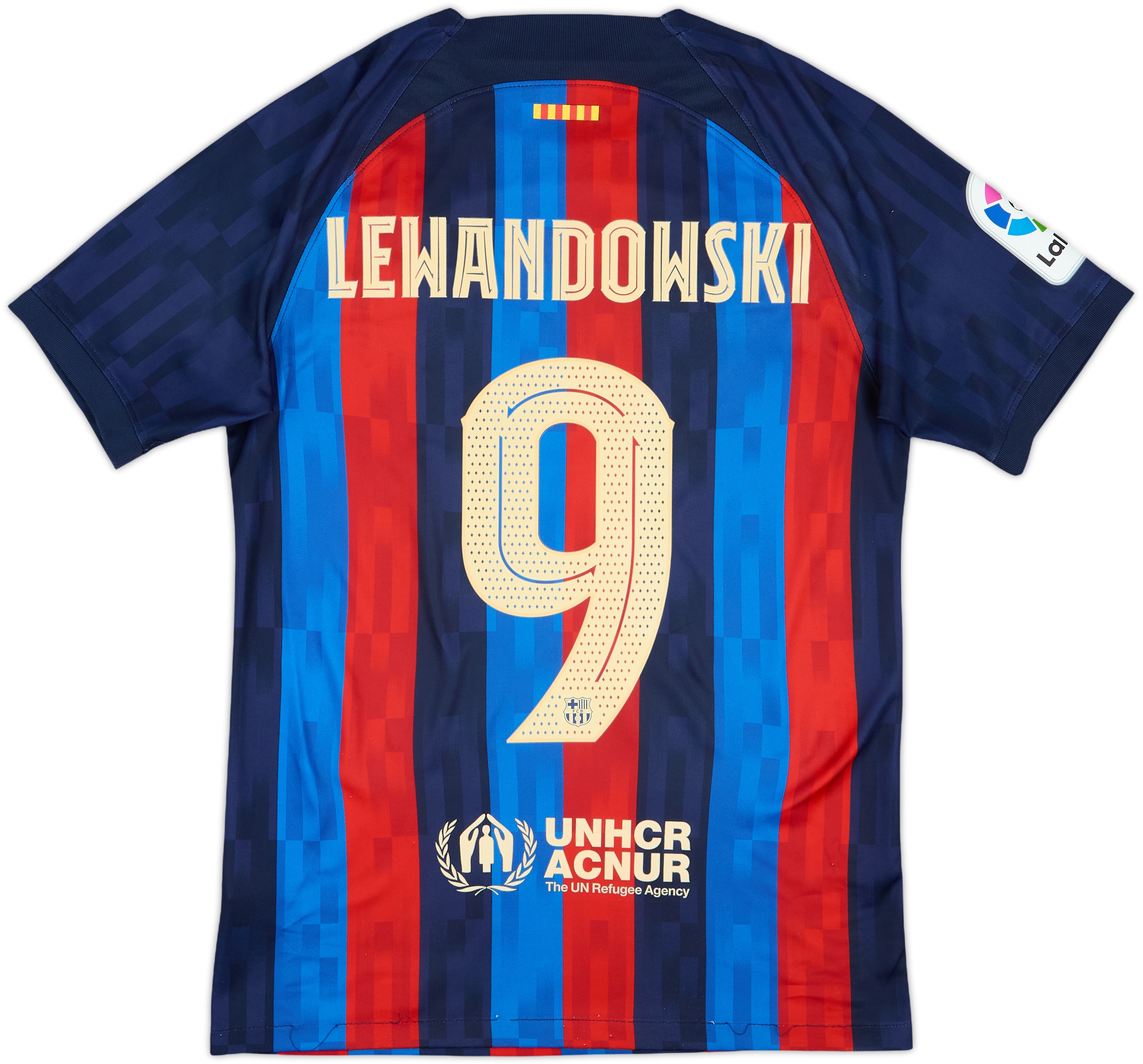 2022-23 Barcelona Home Shirt Lewandowski #9 - 6/10 - (S)
