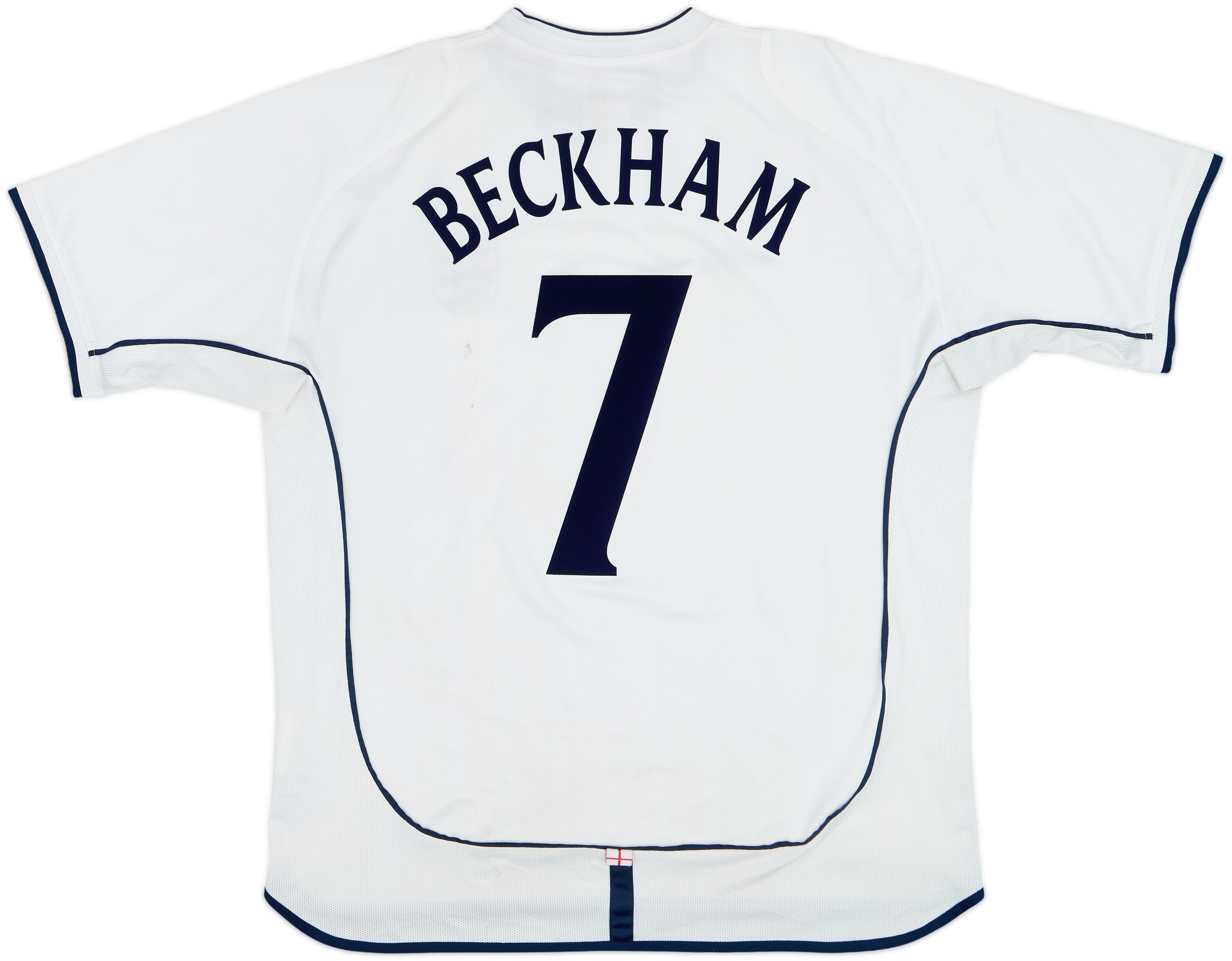 【国内正規 01-03 England  L/S Beckham #7】 2001-03 England Home Shirt Beckham #7 - 6/10 - (XL)